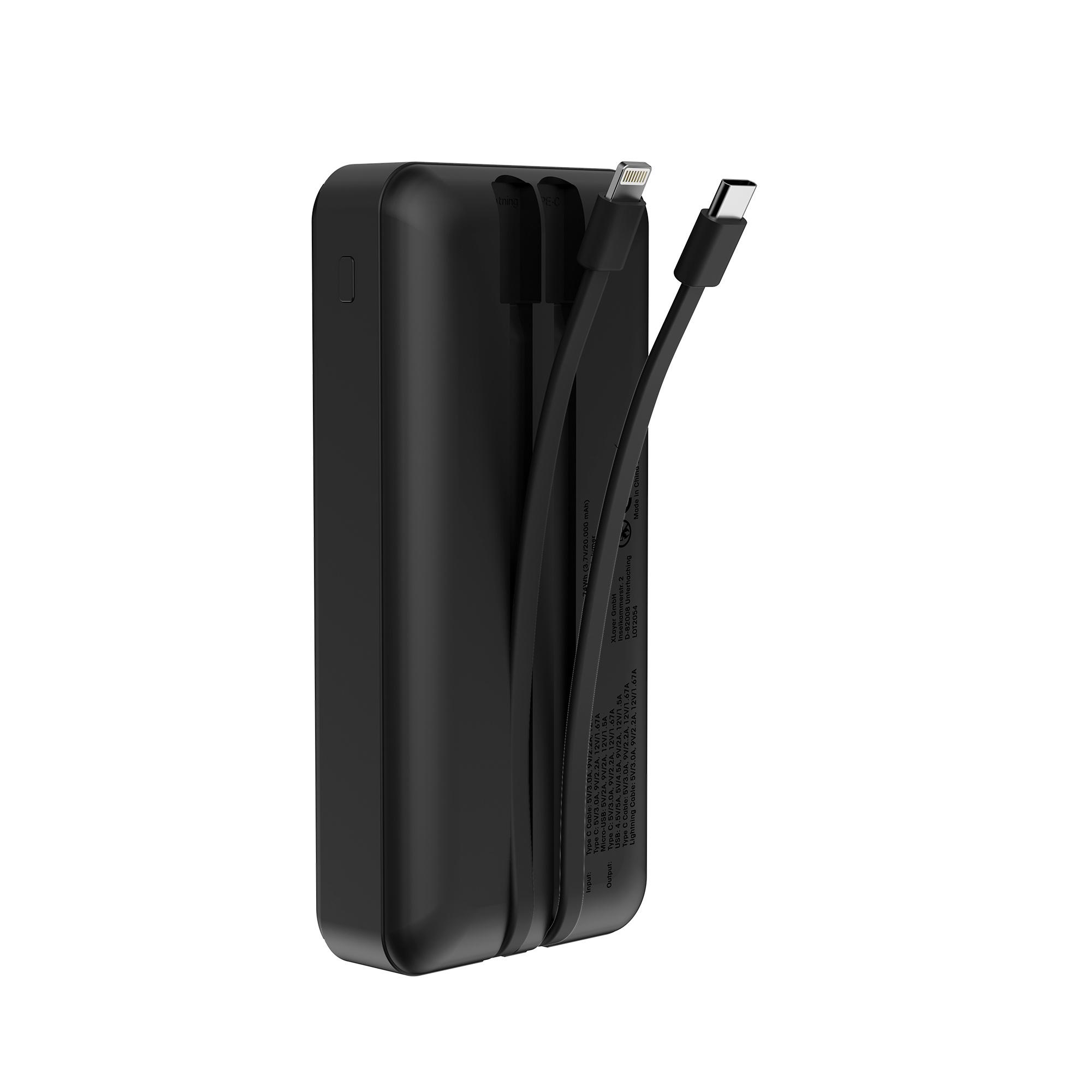 Produktbild XLayer Powerbank Cable PD 20W 20.000 mAh Black 6 von 11