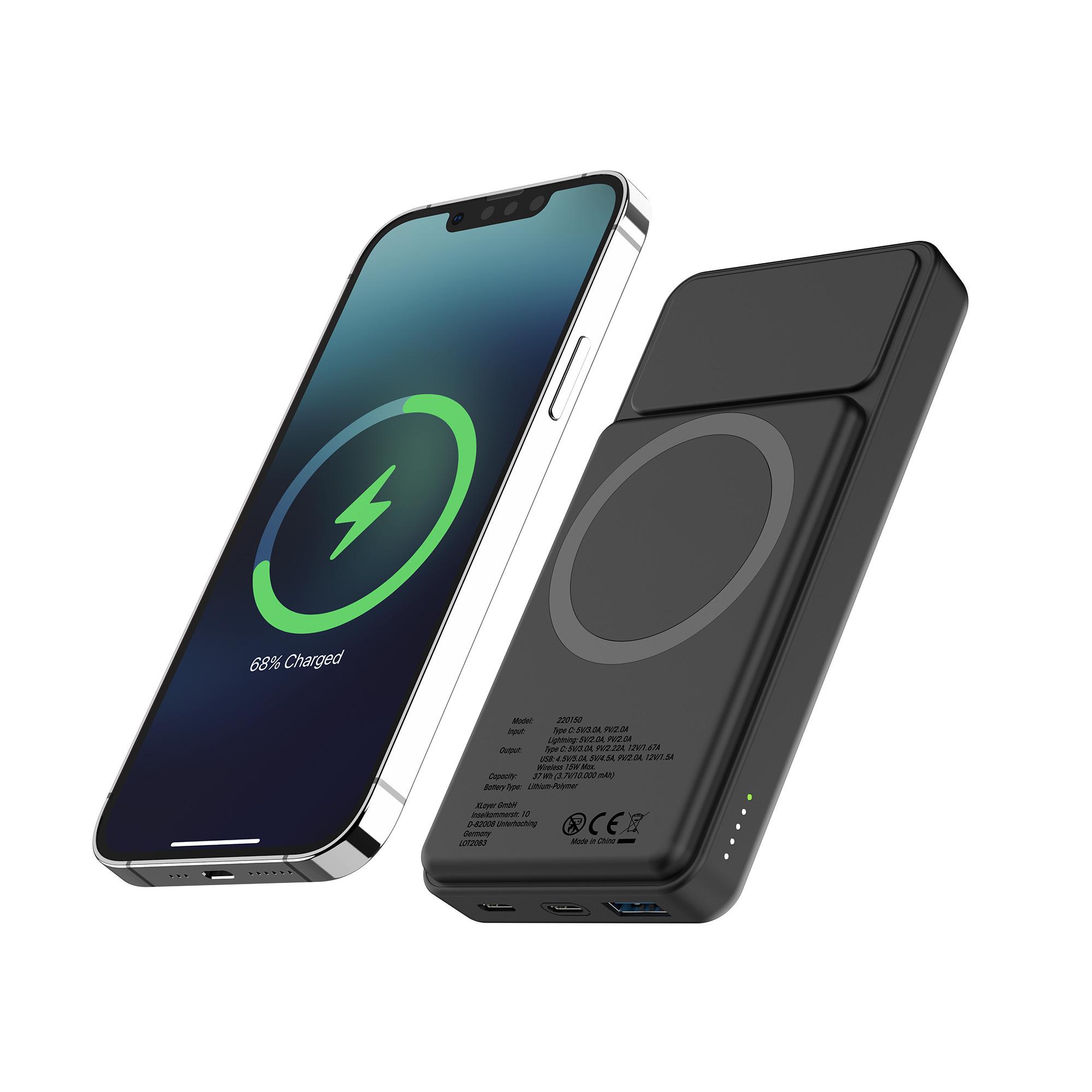 Produktbild XLayer Powerbank 15W Wireless 10.000 mAh mit 2-in-1 Solarpanel Black 3 von 9