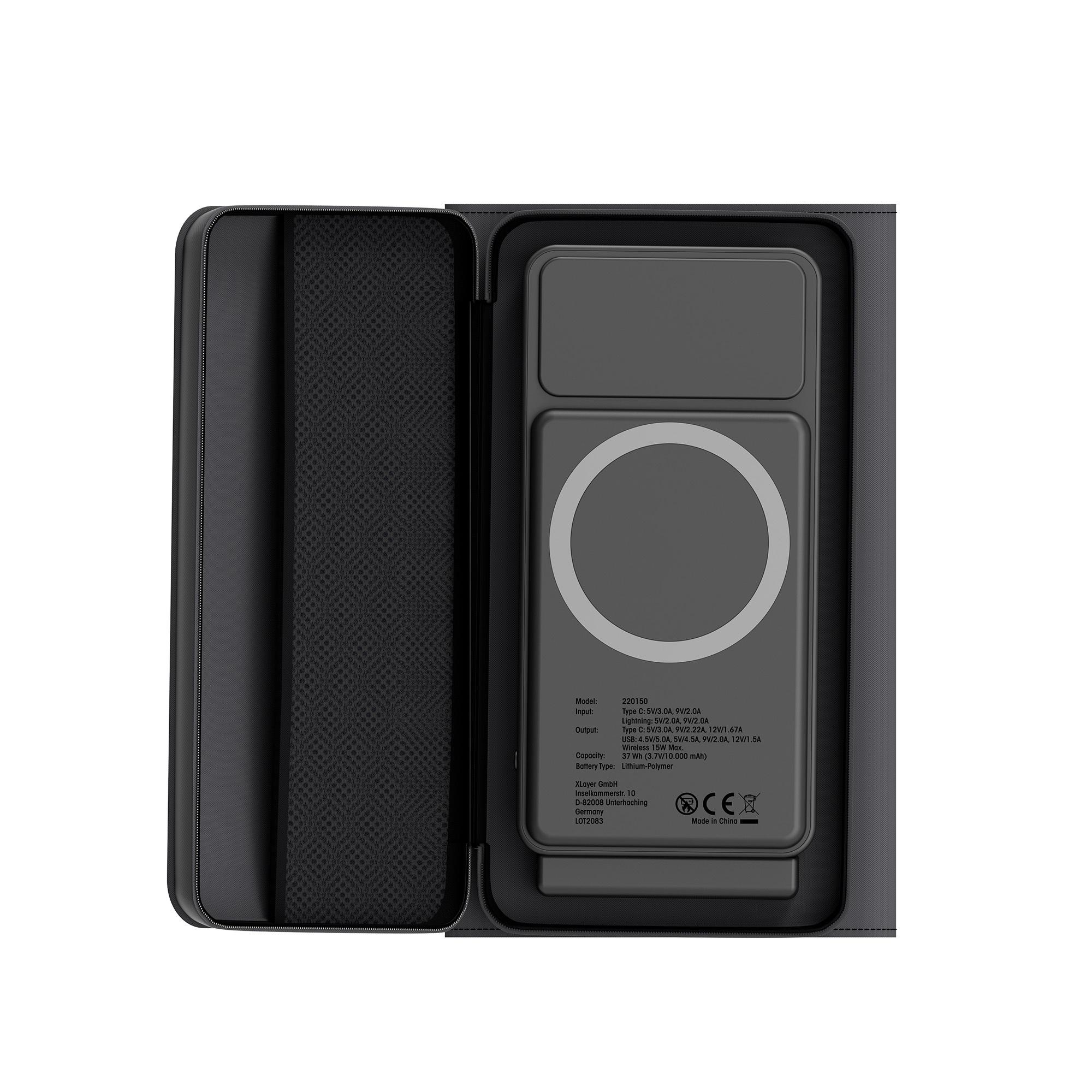 Produktbild XLayer Powerbank 15W Wireless 10.000 mAh mit 2-in-1 Solarpanel Black 4 von 9