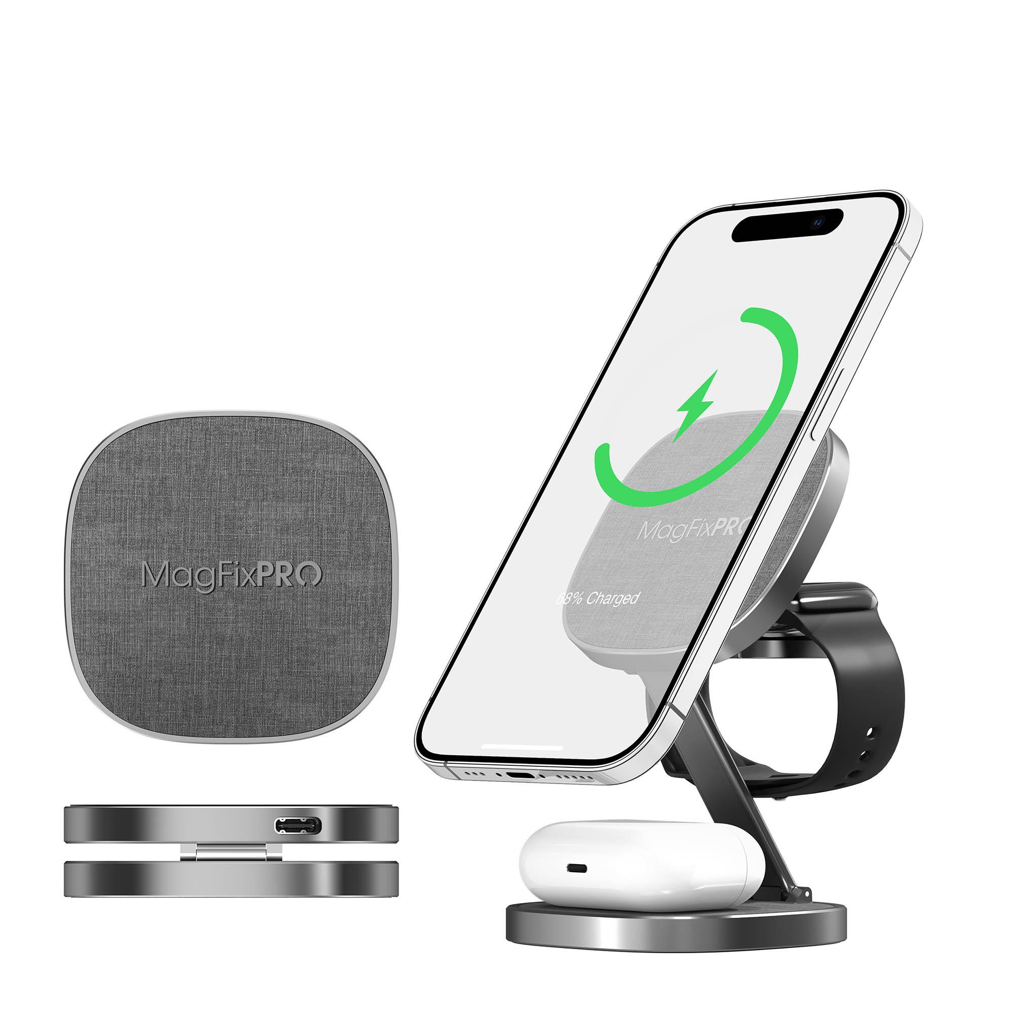 Produktbild XLayer MagFix Pro 3 in 1 Wireless Travel Charger Black 11 von 11
