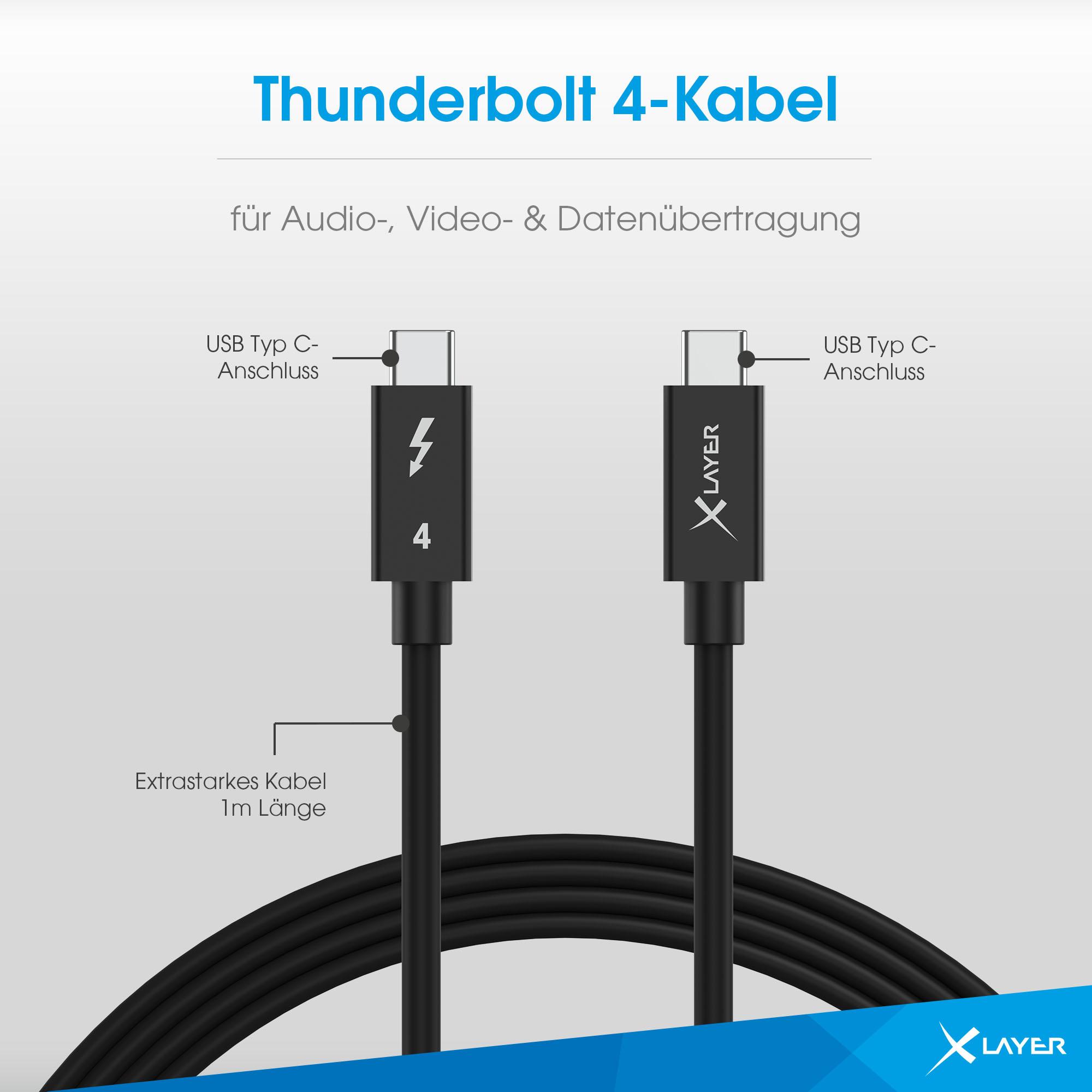 Produktbild Kabel XLayer Typ-C Thunderbolt 4 Black 1 m 3 von 4