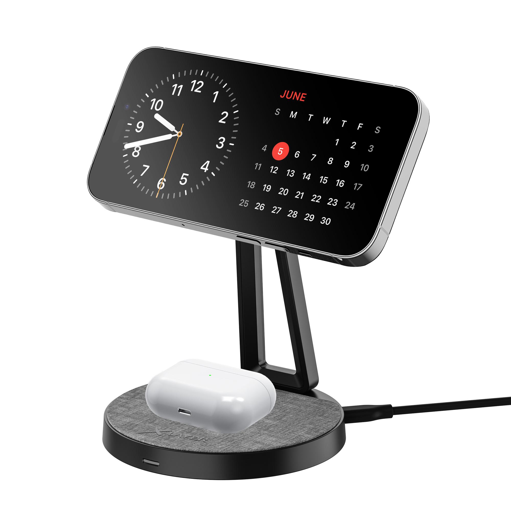 Produktbild XLayer MagFix Pro 2-in-1 Ladestation 15W Grey/Black 9 von 12