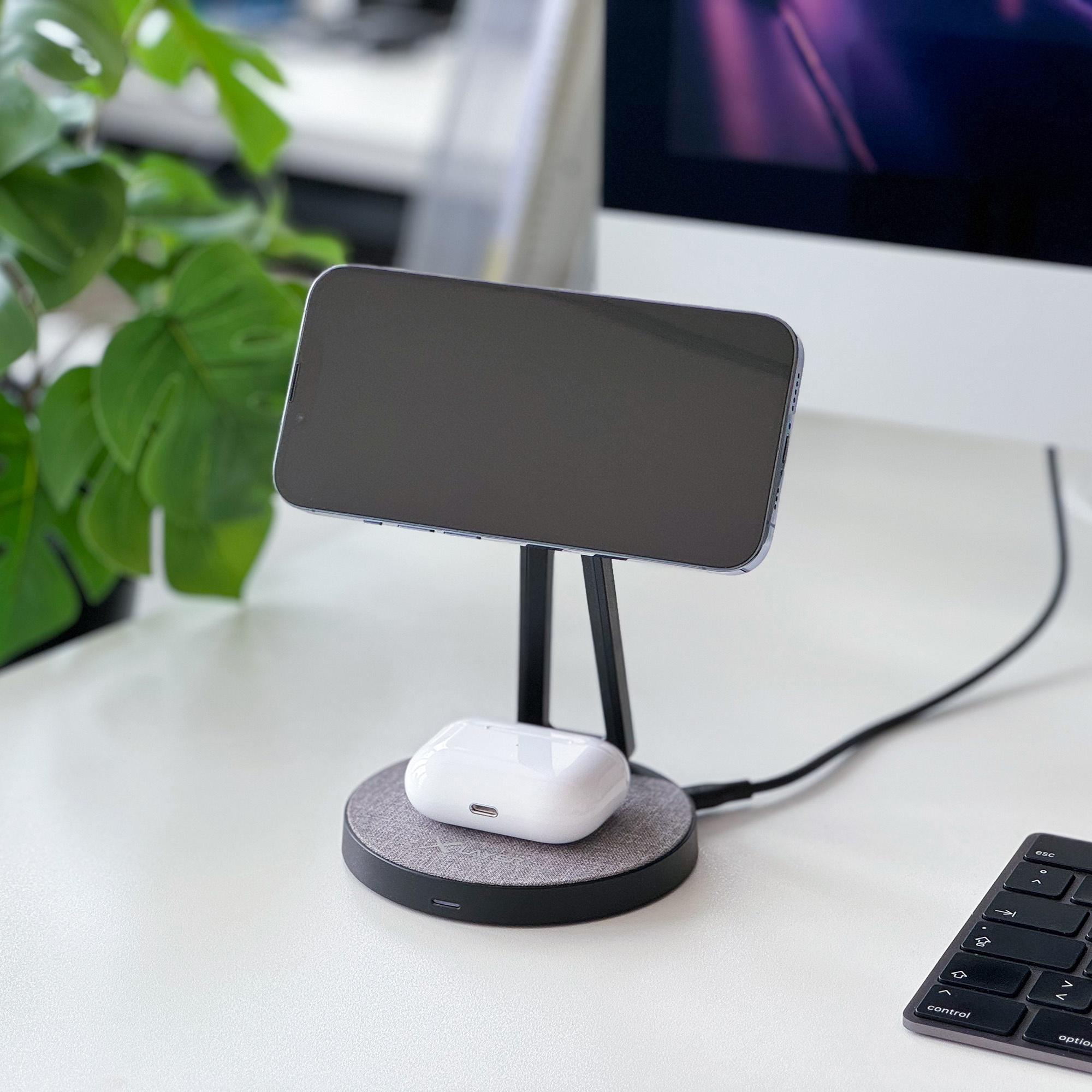 Produktbild XLayer MagFix Pro 2-in-1 Ladestation 15W Grey/Black 7 von 12