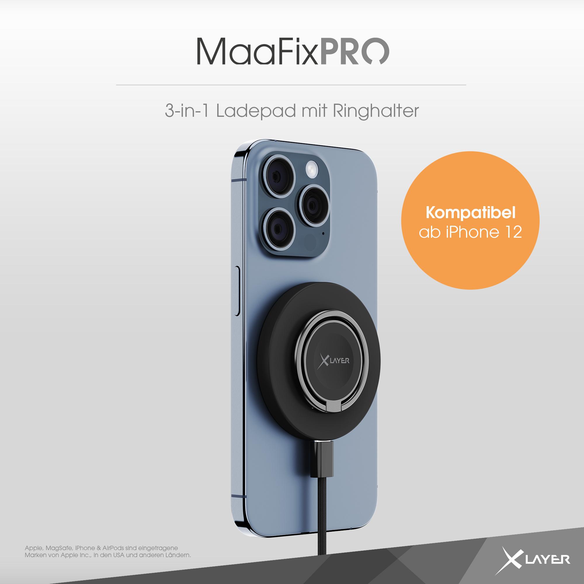 Produktbild XLayer MagFix Pro 3-in-1 Ladepad mit Ringhalter Black 5 von 14