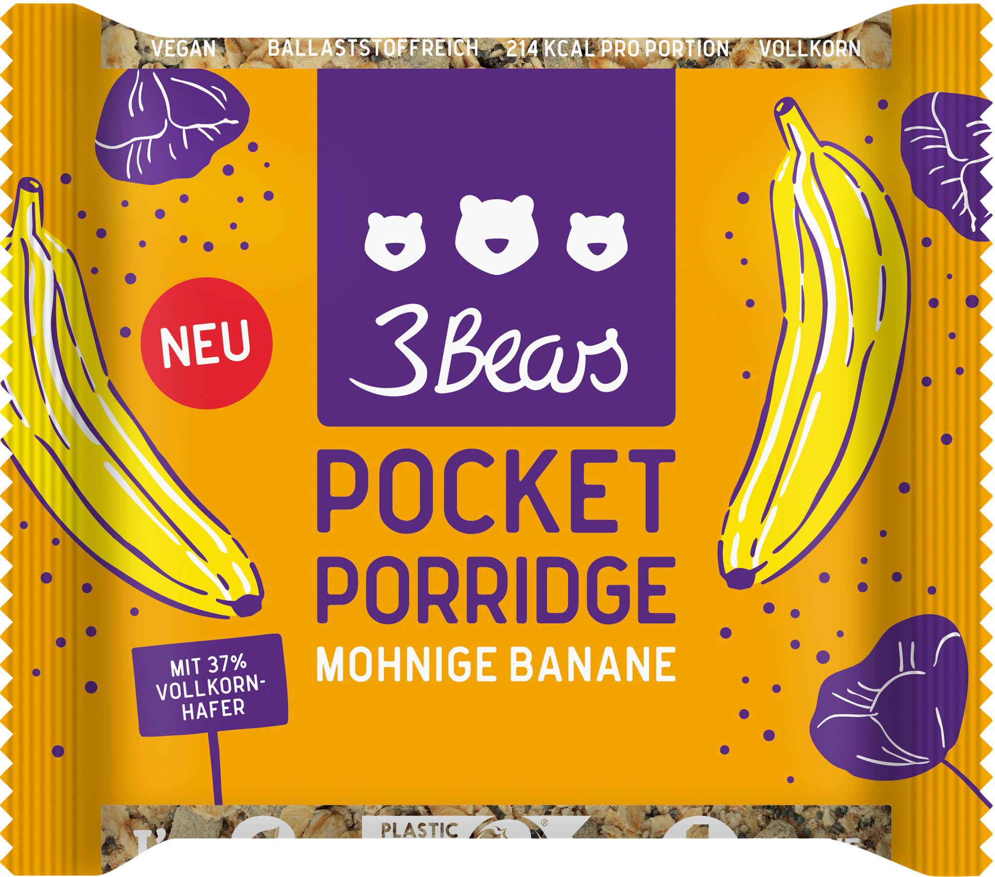 3Bears Pocket Porridge Mohnige Banane