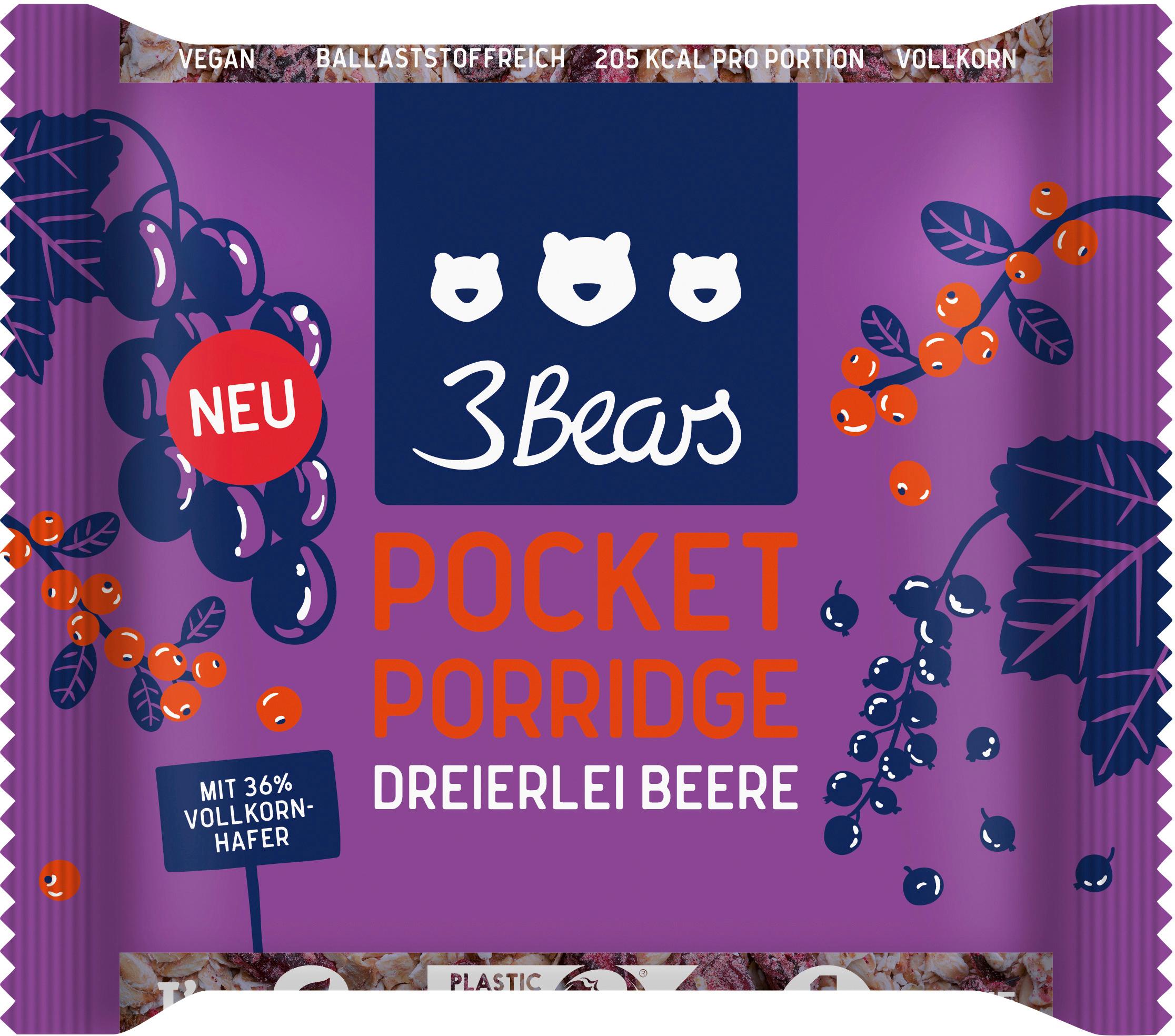 3Bears Pocket Porridge Dreierlei Beere