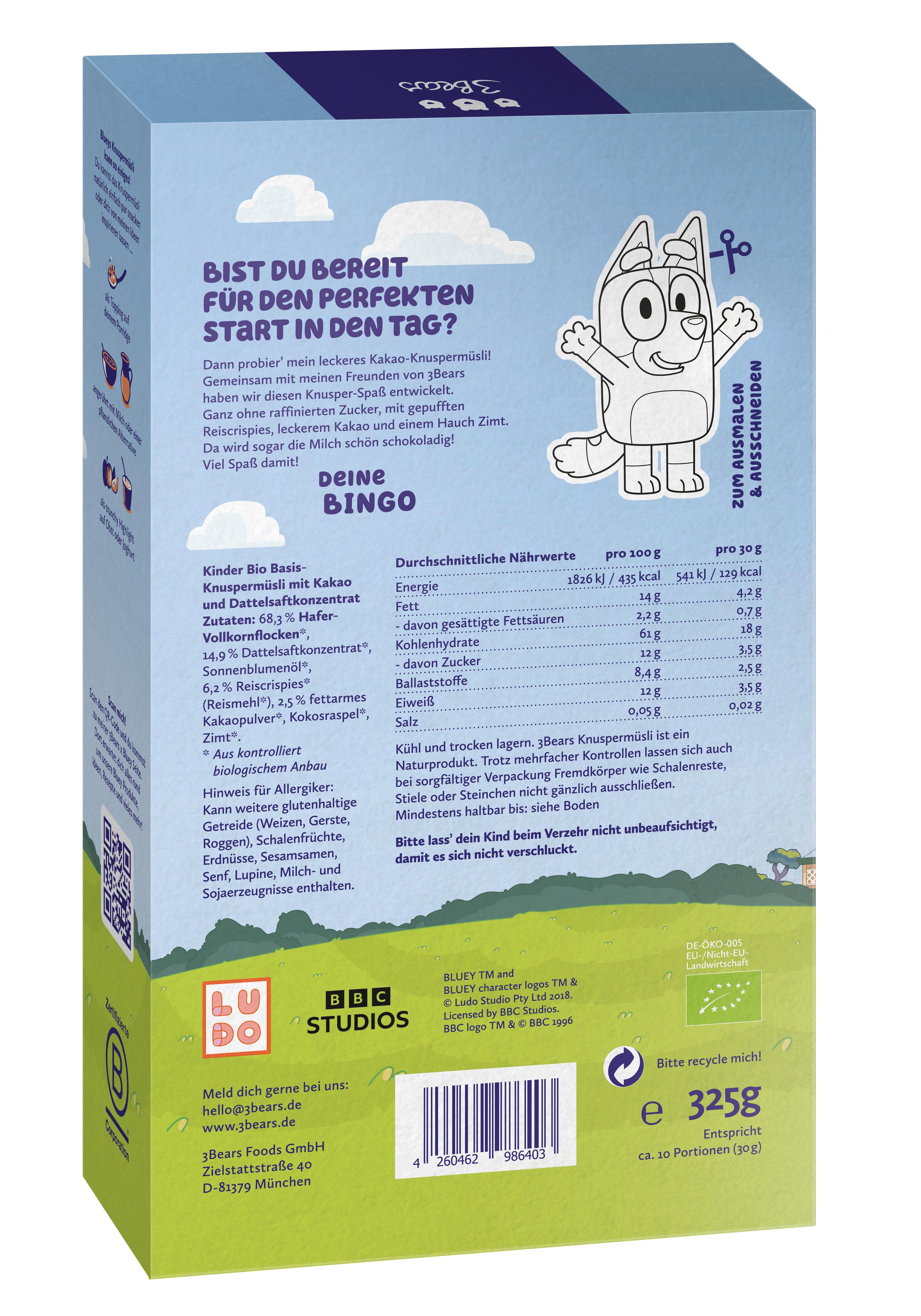 Produktbild 3Bears Bluey Bio Knuspermüsli Klassik 2 von 2