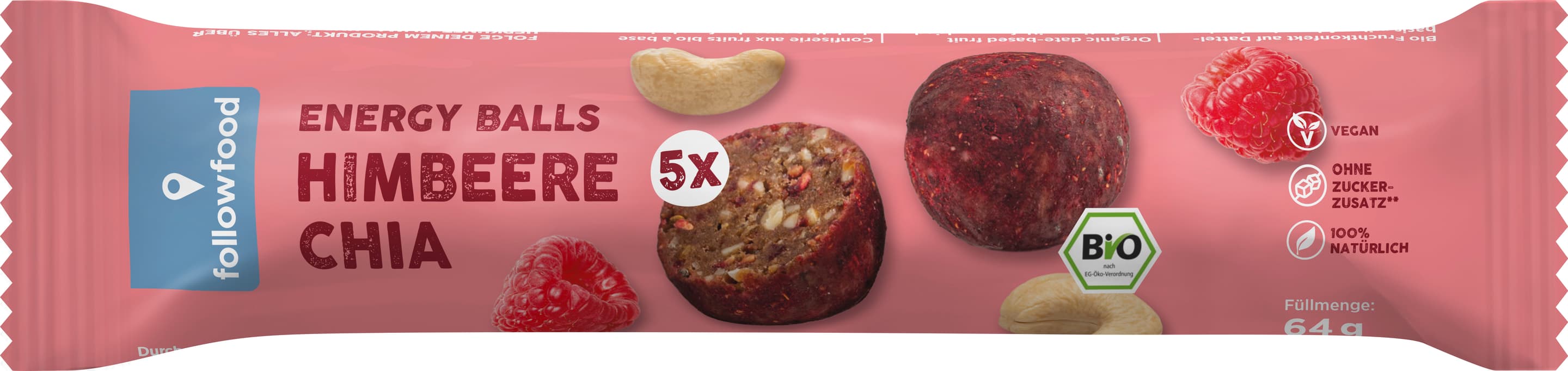 followfood Bio Energy Balls Himbeere Chia