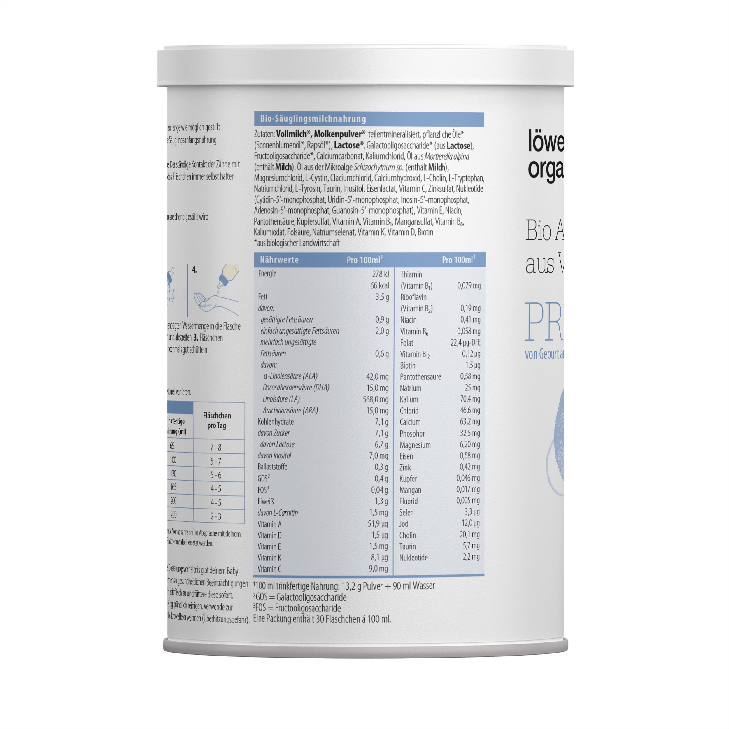 Produktbild löwenzahn Bio Anfangsmilch PRE aus Vollmilch 2 von 2