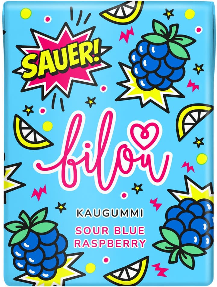bilou Kaugummi Sour Blue Raspberry