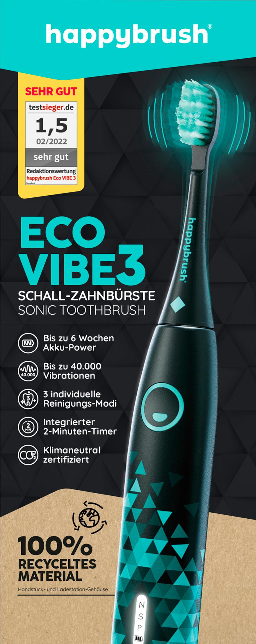 happybrush Schallzahnbürste StarterKit Eco Vibe 3