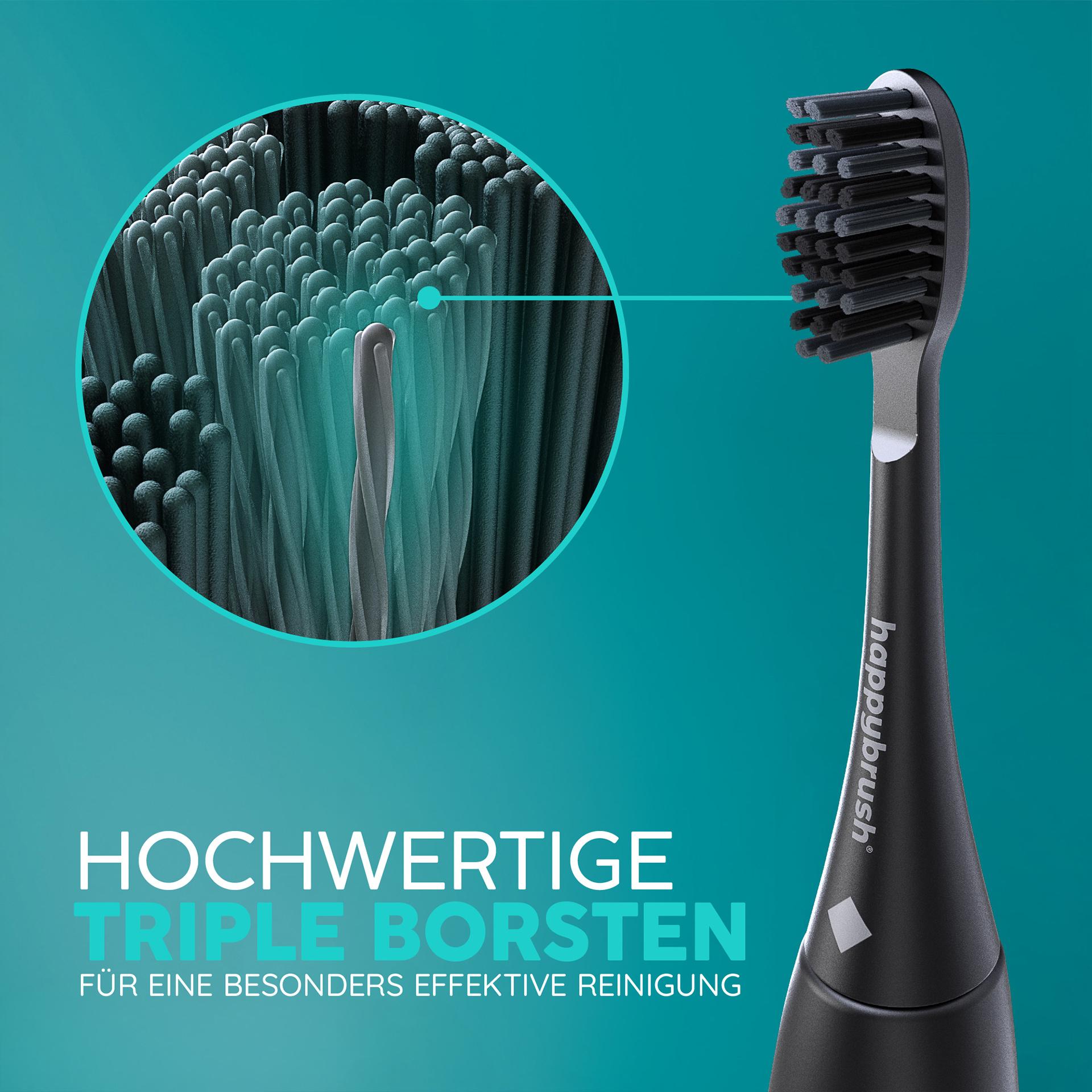 Produktbild happybrush Eco V3+ Aufsteckbürsten allblack 2 von 3