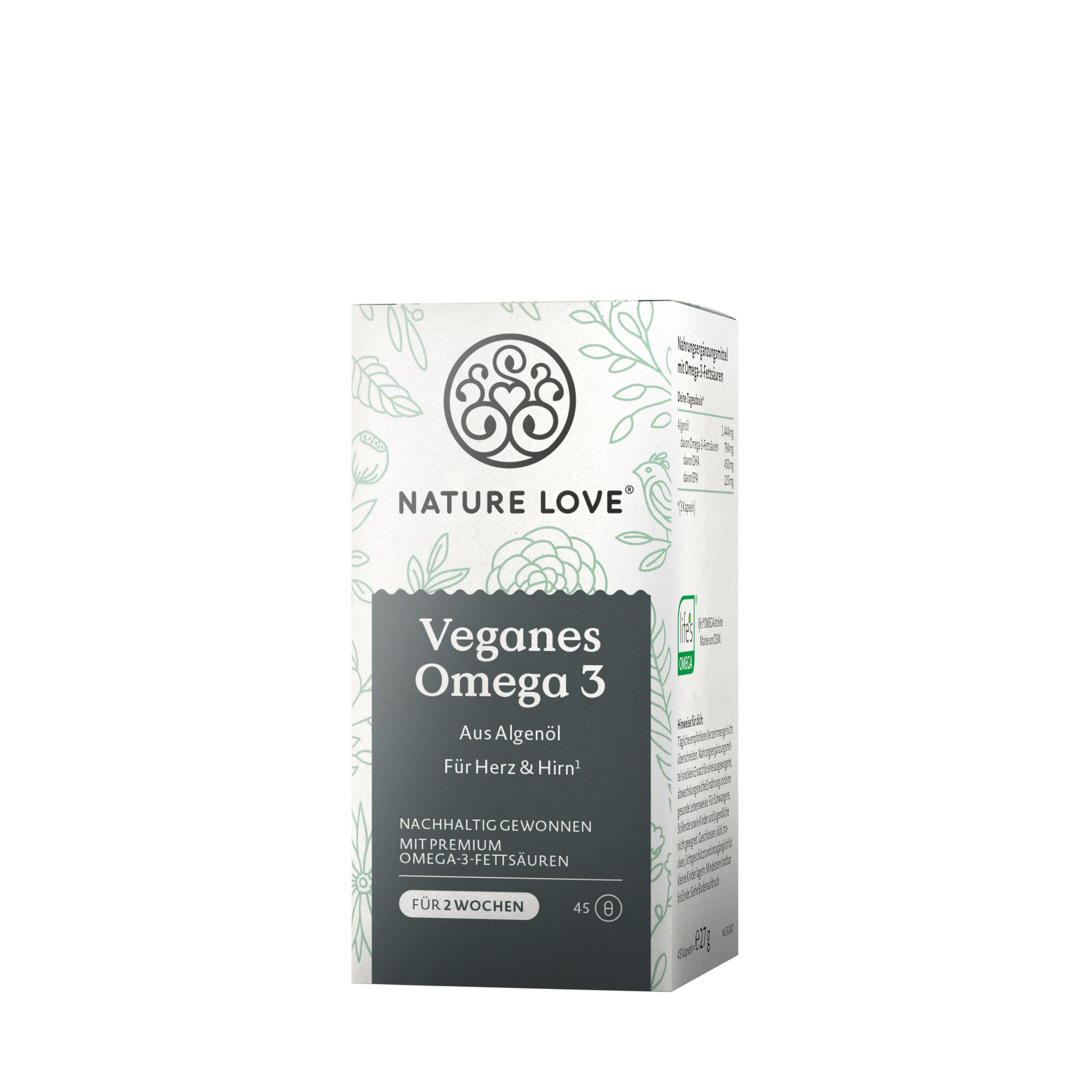 Produktbild NATURE LOVE Veganes Omega 3 Kapseln 3 von 6