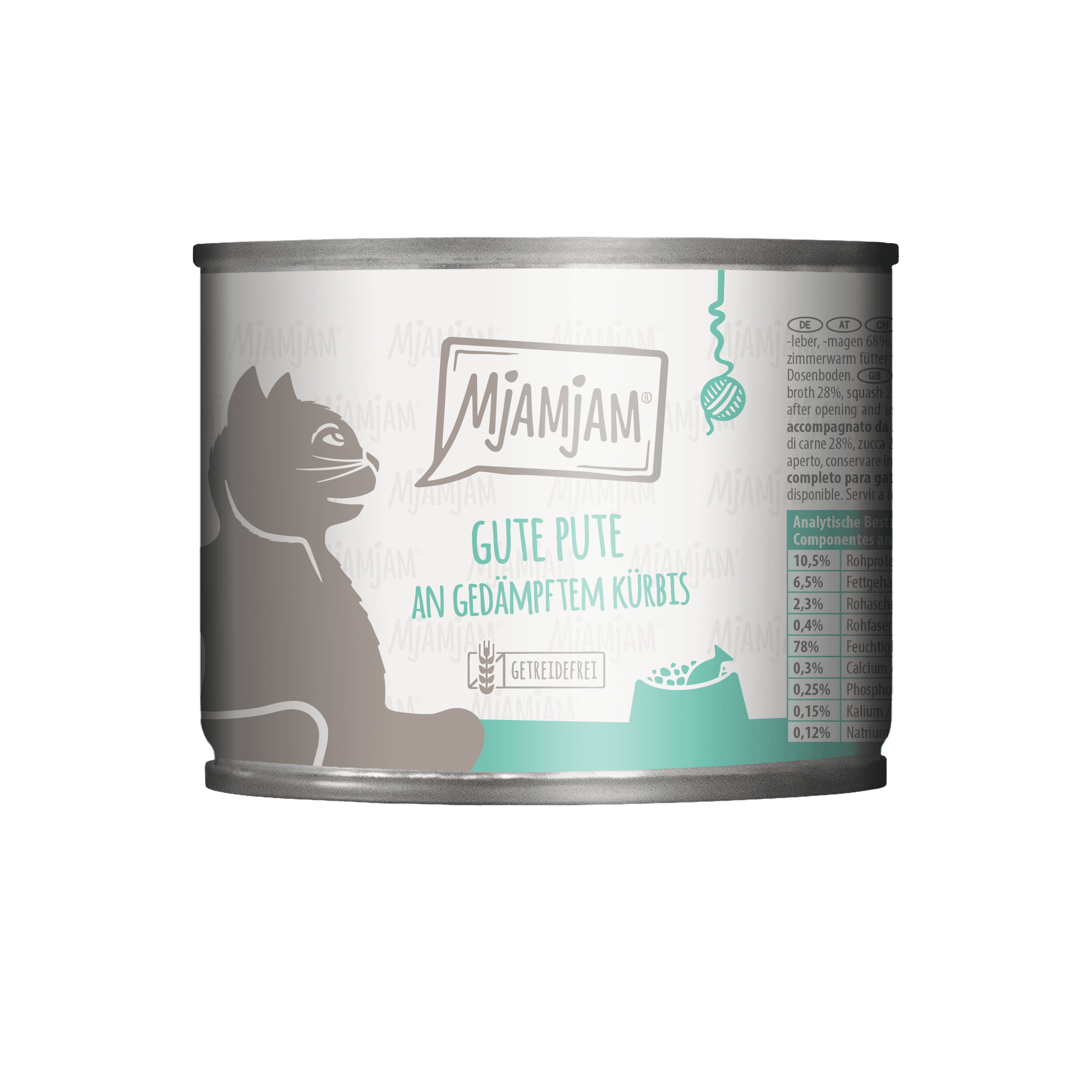 MjAMjAM Katzennassfutter gute Pute an gedämpftem Kürbis mit Katzenminze