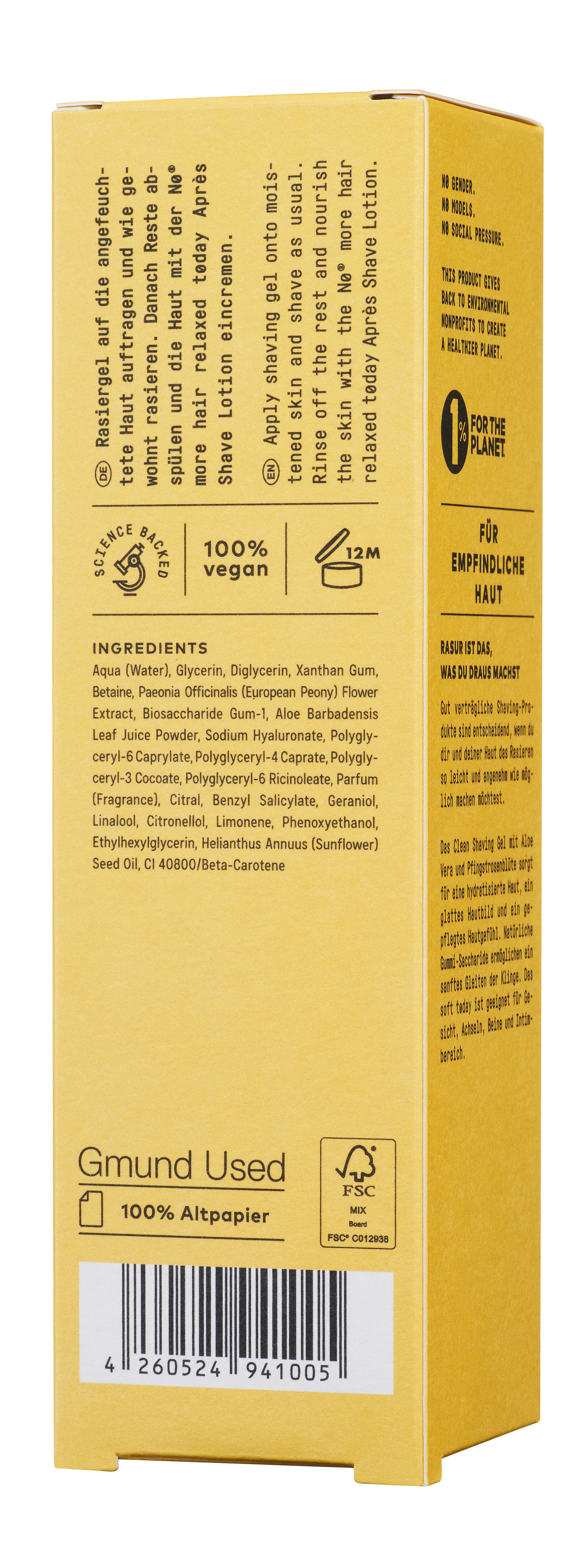 Produktbild Nø Cosmetics soft tøday Clean Shaving Gel 2 von 4