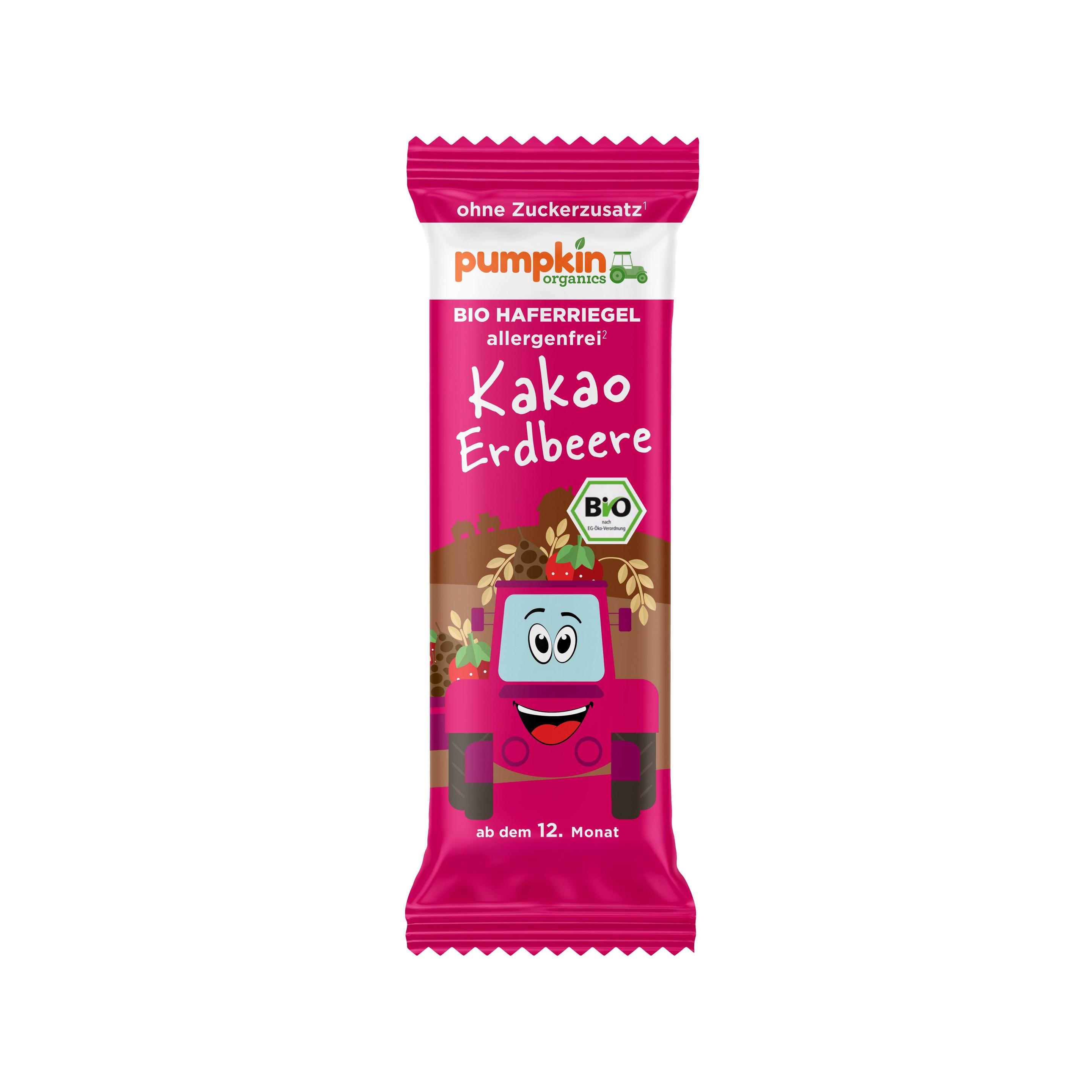 pumpkin organics Bio Haferriegel mit Kakao&Erdbeere