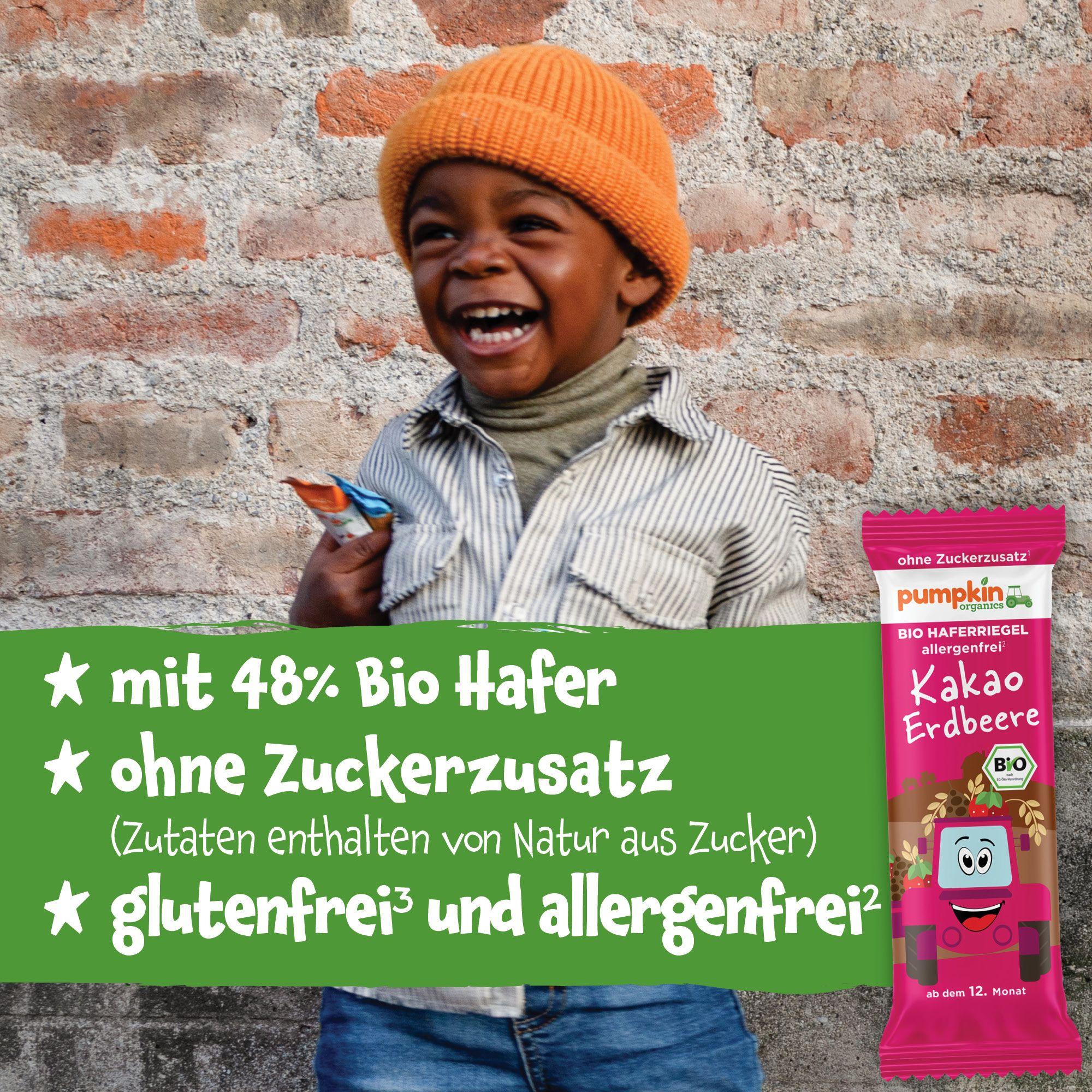 Produktbild pumpkin organics Bio Haferriegel mit Kakao&Erdbeere 6 von 10