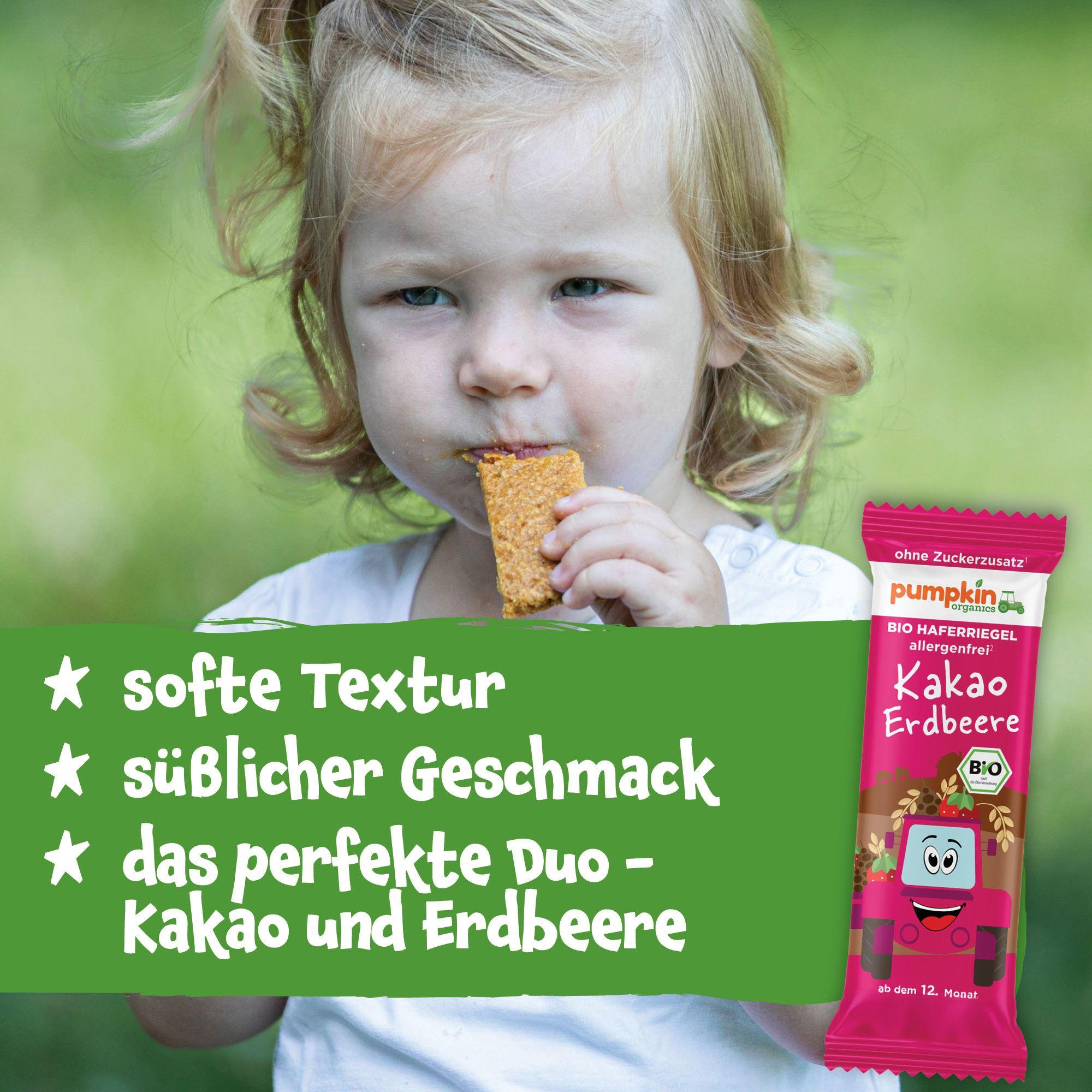 Produktbild pumpkin organics Bio Haferriegel mit Kakao&Erdbeere 7 von 10