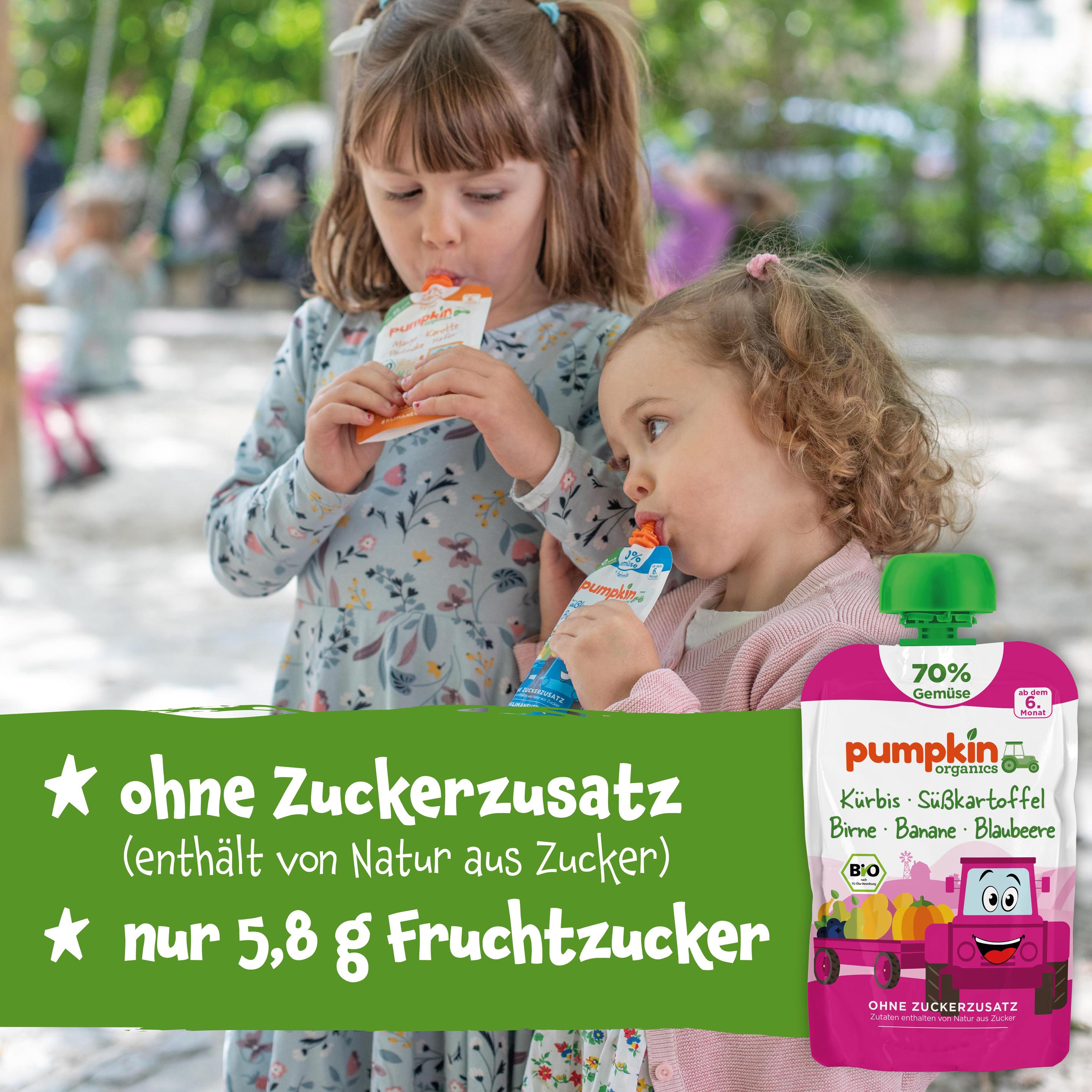 Produktbild pumpkin organics Bio Quetschie Kürbis, Süßkartoffel, Birne, Banane, Blaubeere 8 von 10