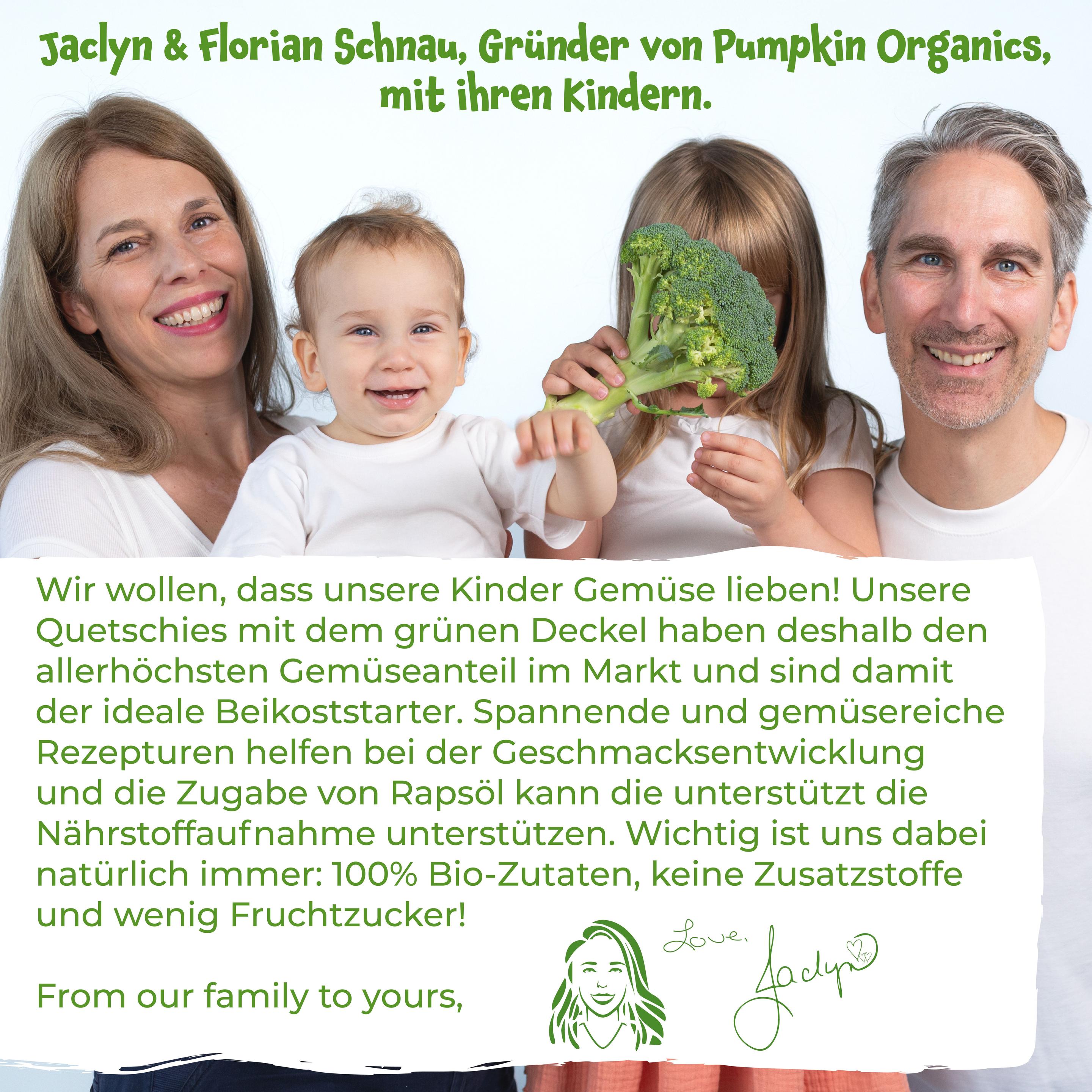 Produktbild pumpkin organics Bio Quetschie Karotte, Birne, Spinat, Erbsen, Trockenpflaume 7 von 10