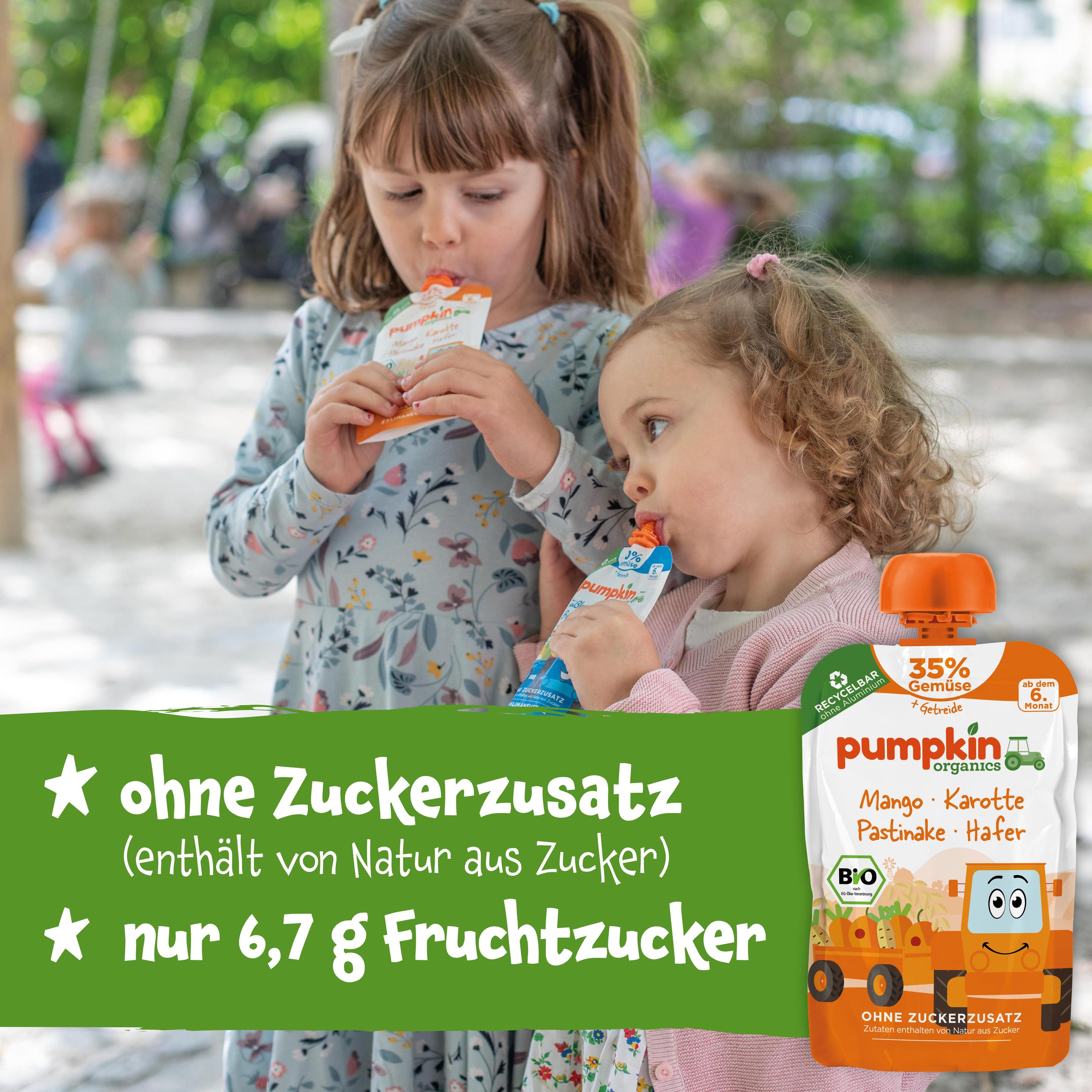 Produktbild pumpkin organics Bio Quetschie: Mango, Karotte, Pastinake, Hafer 5 von 10