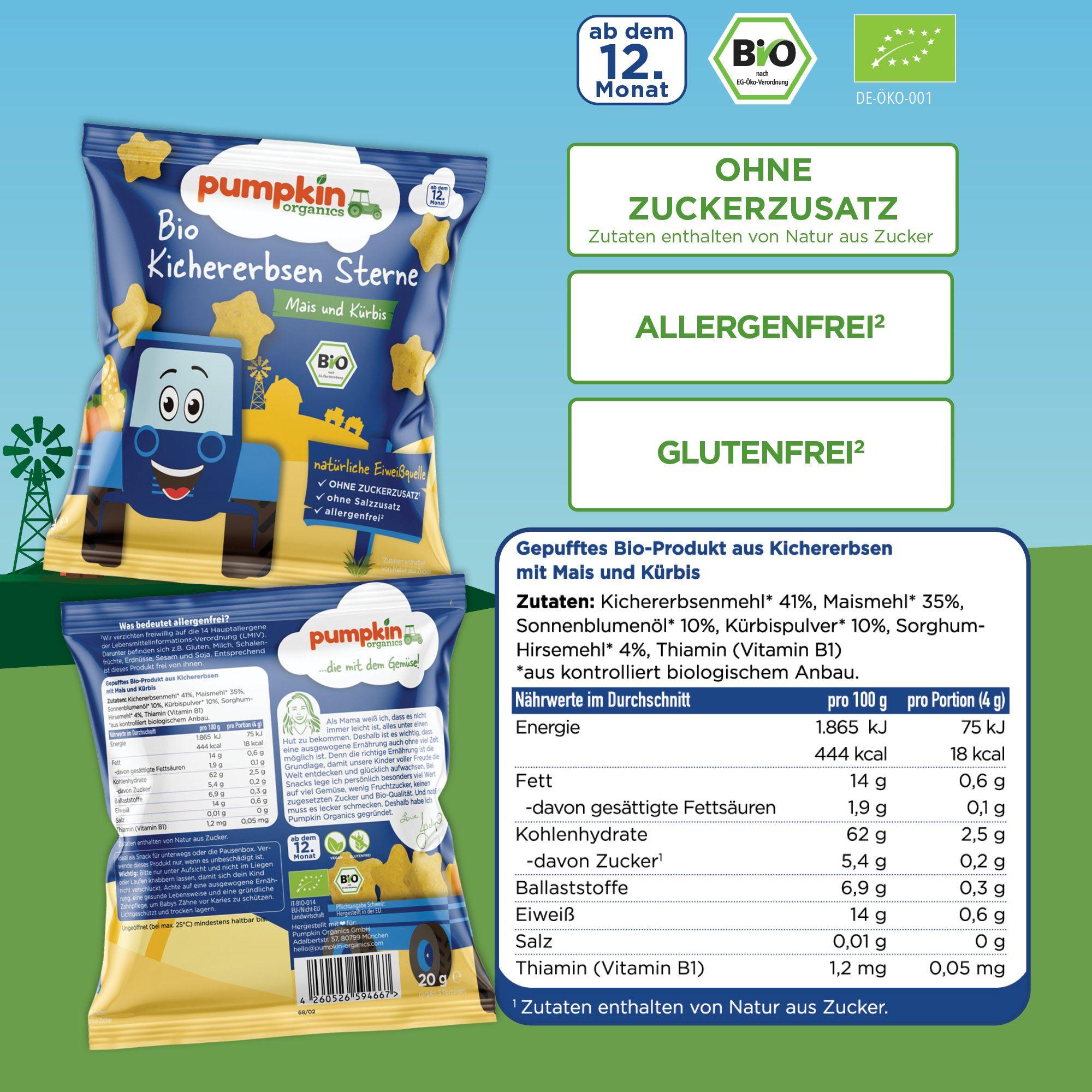 Produktbild pumpkin organics Bio Kichererbsen Sterne 9 von 19