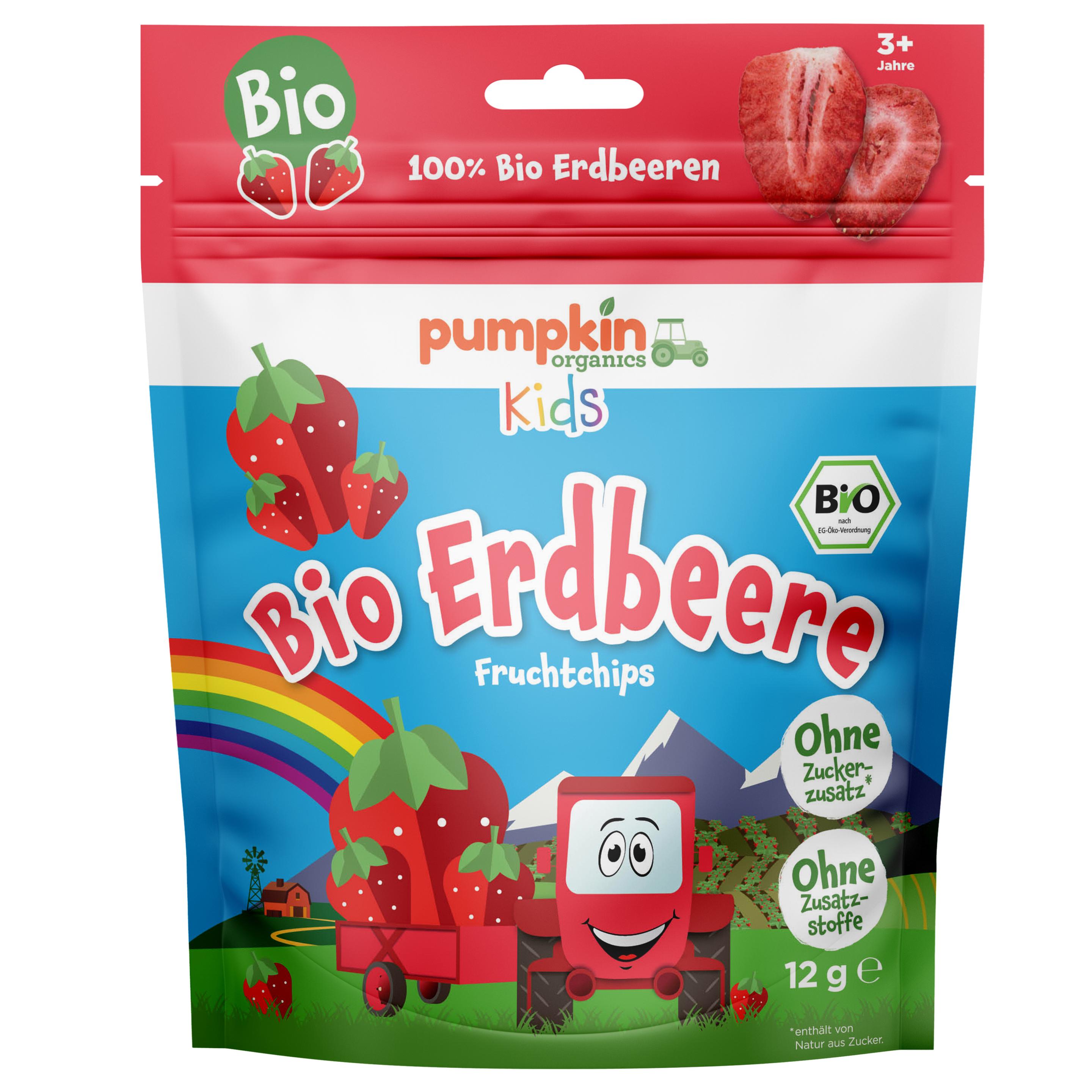 pumpkin organics Bio Erdbeere Fruchtchips