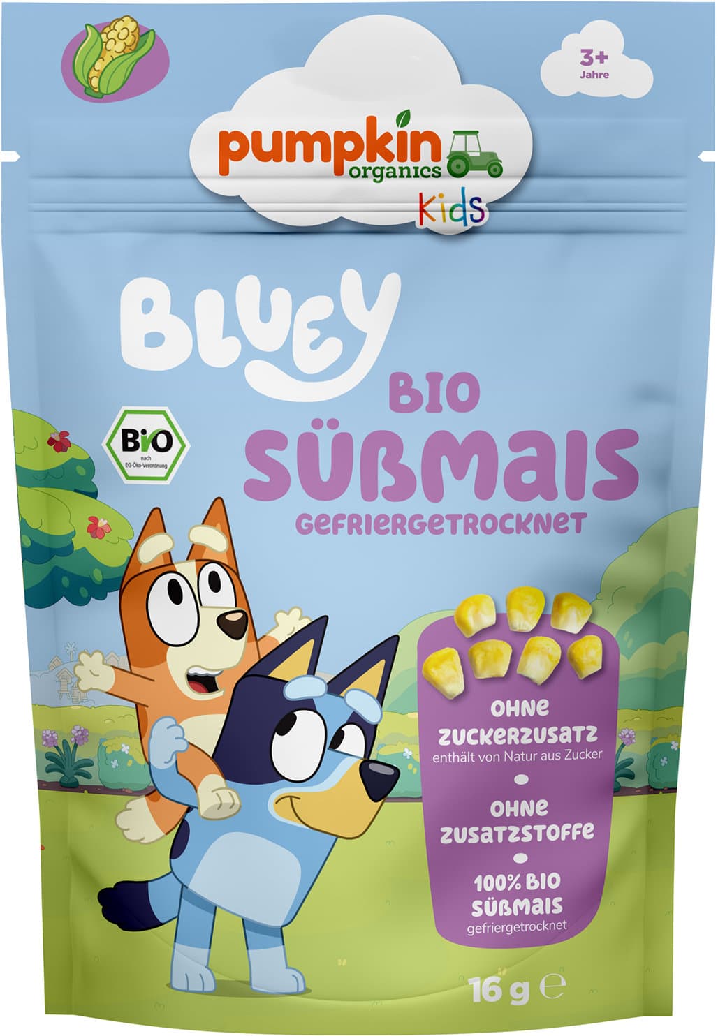 pumpkin organics Bluey Bio Süßmais gefriergetrocknet