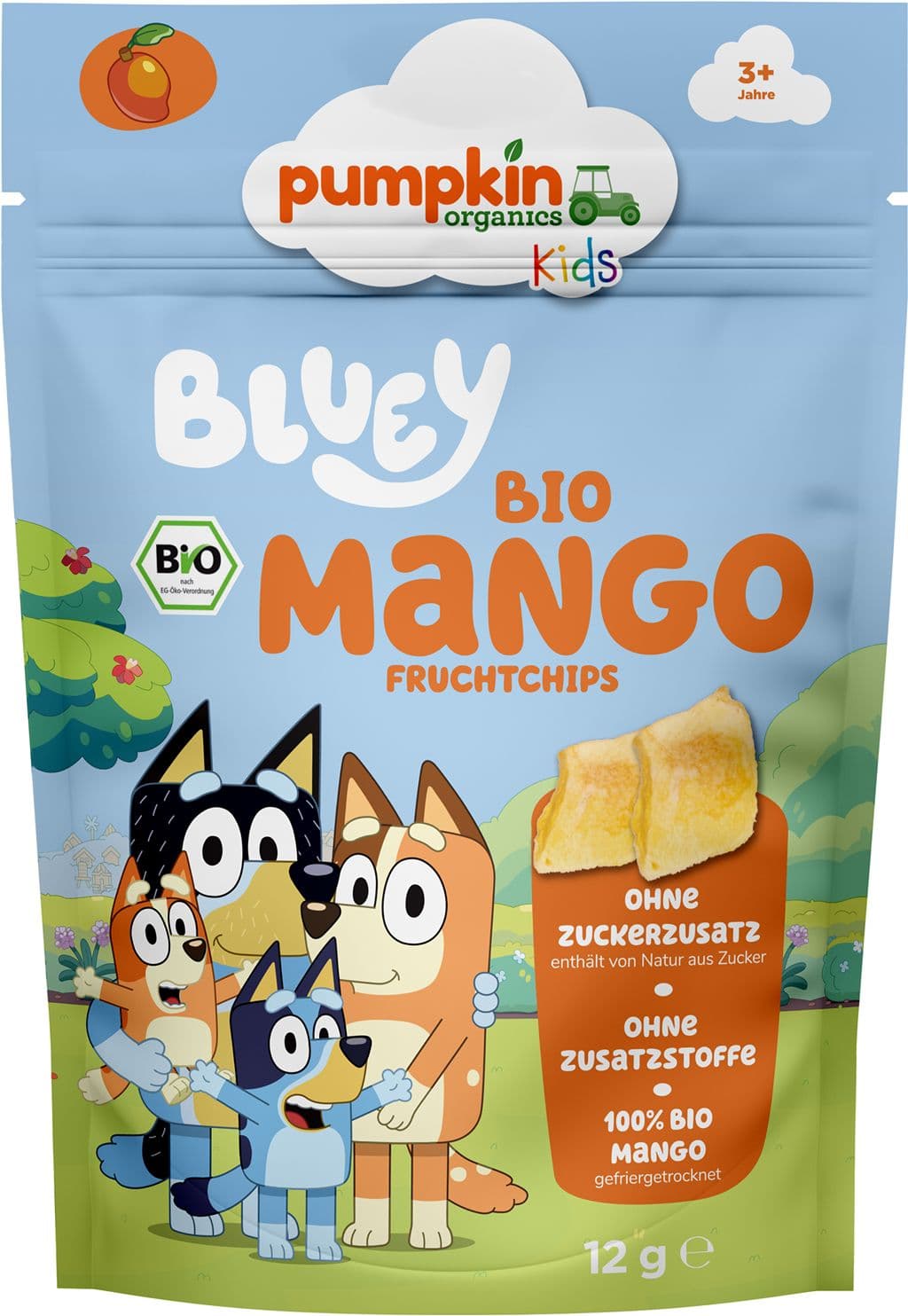 pumpkin organics Bluey Bio Mango Fruchtchips