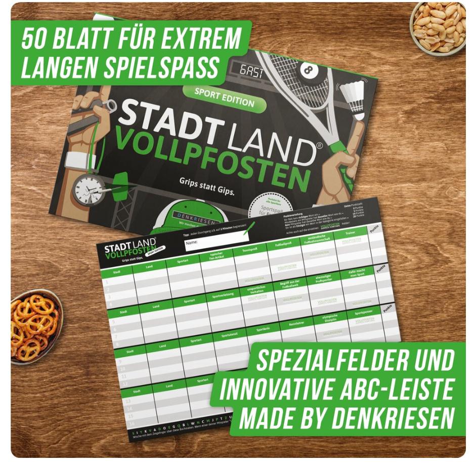 Produktbild Denkriesen - STADT LAND VOLLPFOSTEN® - SPORT EDITION"Grips statt Gips." 4 von 7