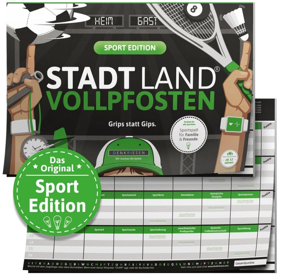 Denkriesen - STADT LAND VOLLPFOSTEN® - SPORT EDITION"Grips statt Gips."