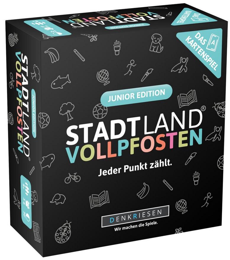 Denkriesen - STADT LAND VOLLPFOSTEN – Das Kartenspiel – Junior Edition