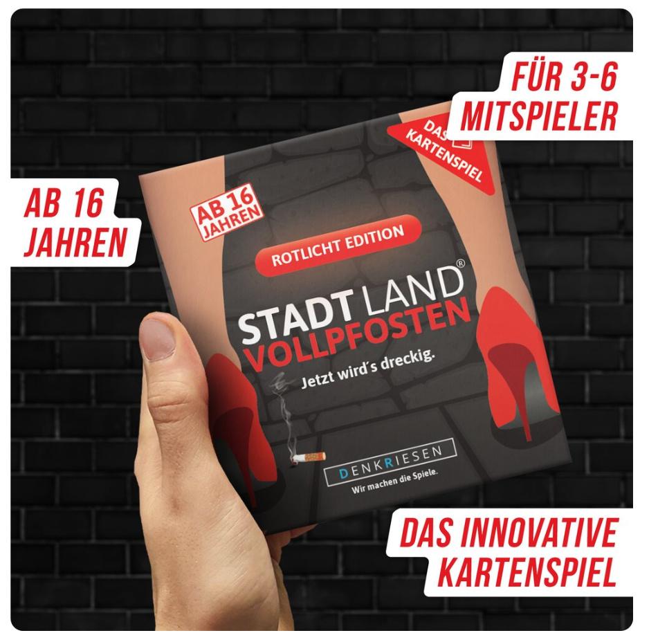 Produktbild Denkriesen - STADT LAND VOLLPFOSTEN® - Das Kartenspiel – ROTLICHT EDITION"Jetzt wird's dreckig." 2 von 6