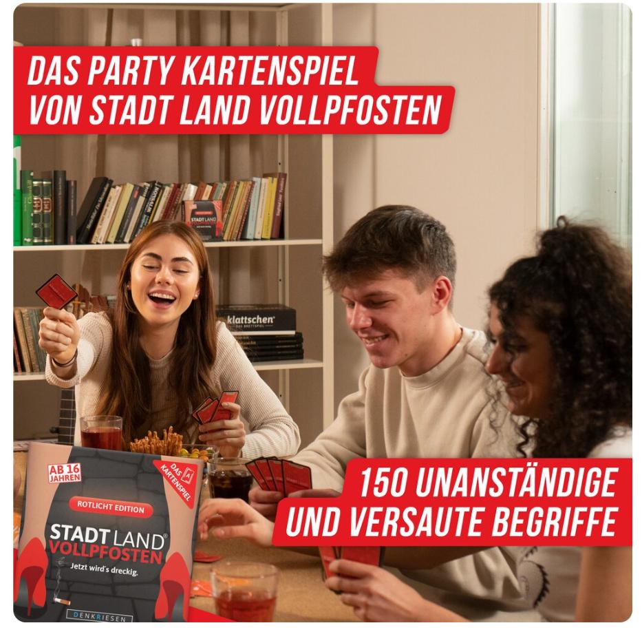 Produktbild Denkriesen - STADT LAND VOLLPFOSTEN® - Das Kartenspiel – ROTLICHT EDITION"Jetzt wird's dreckig." 4 von 6