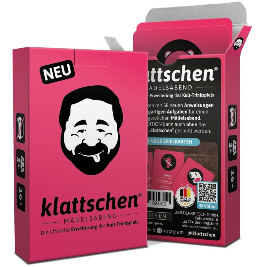 Denkriesen - DENKRIESEN - klattschen Mädelsabend - SPIELKARTENKARTON"Das wahrscheinlich beste Trinkspiel aller Zeiten"
