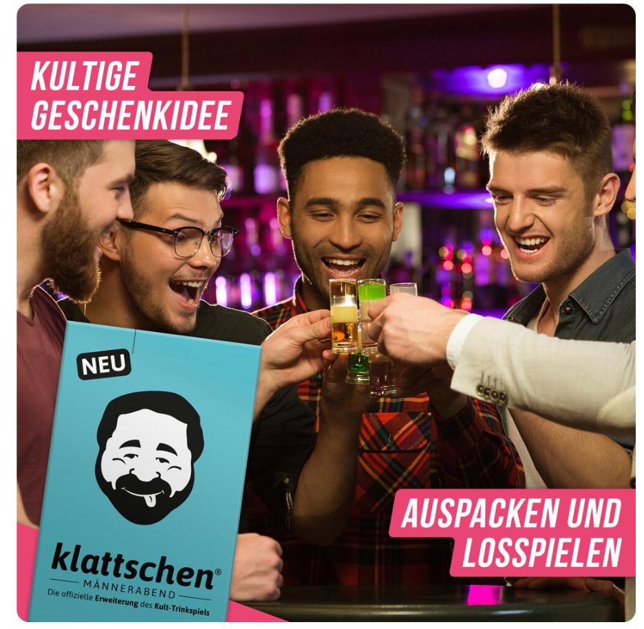Produktbild Denkriesen - DENKRIESEN - klattschen Männerabend - SPIELKARTENKARTON"Das wahrscheinlich beste Trinkspiel aller Zeiten" 4 von 6