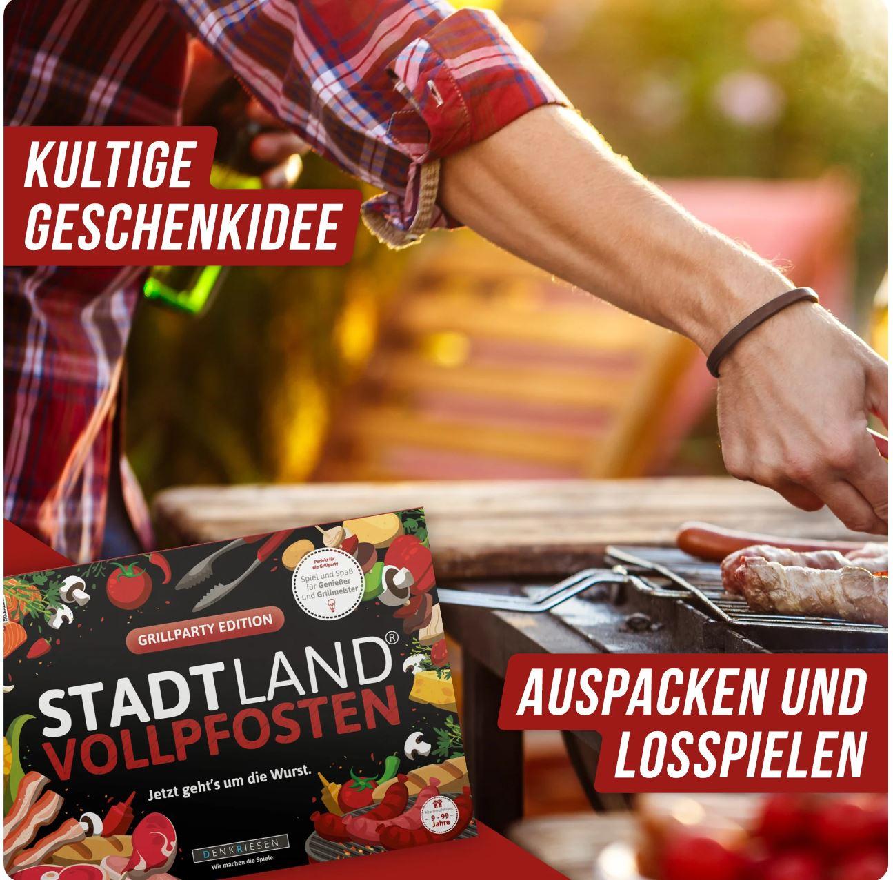 Produktbild Denkriesen - Stadt Land Vollpfosten® Grillparty Edition –"Jetzt geht's um die Wurst."| A4 Spielblock 6 von 6