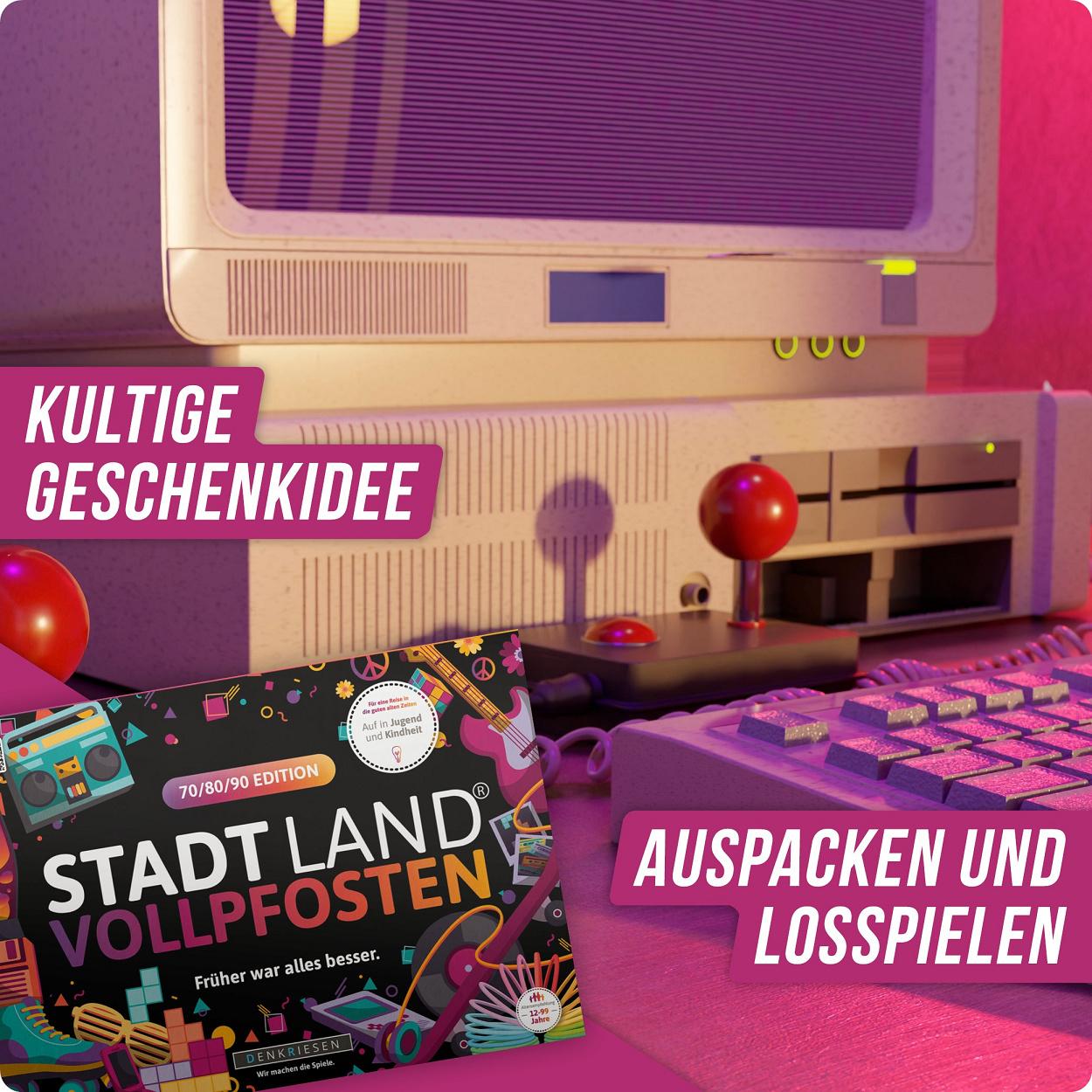 Produktbild Denkriesen - Stadt Land Vollpfosten® 70/80/90 Edition –"Früher war alles besser."| A4 Spielblock 5 von 6