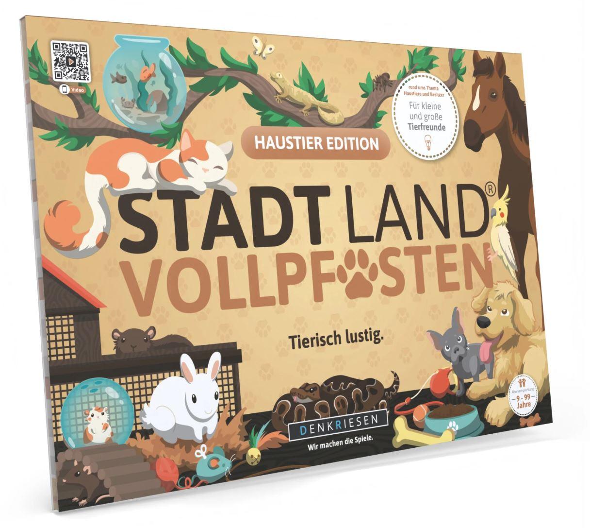 Denkriesen - Stadt Land Vollpfosten® Haustier Edition –"Für alle Felle."| A4 Spielblock