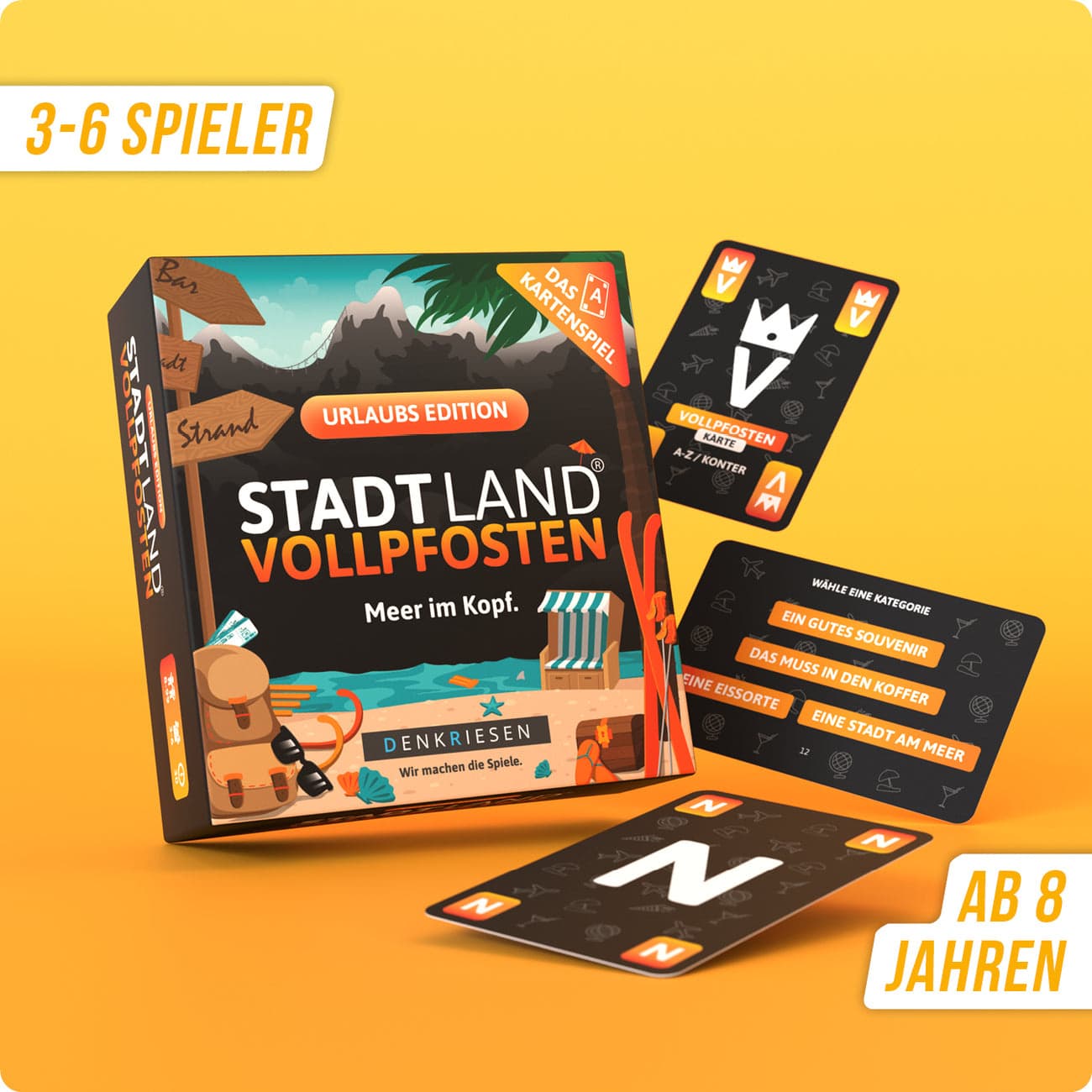 Produktbild Denkriesen - Stadt Land Vollpfosten® Urlaubs Edition –"Meer im Kopf."| Das Kartenspiel 4 von 5