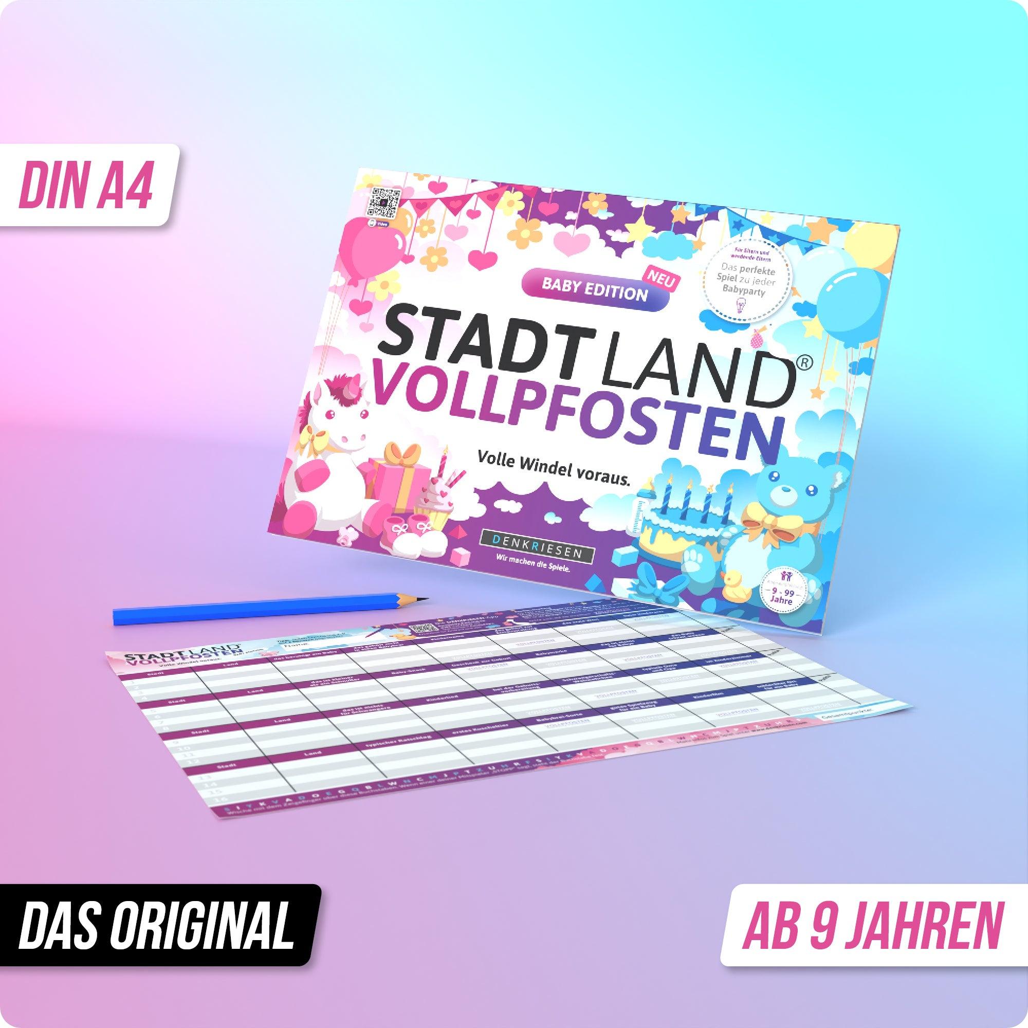 Produktbild Denkriesen - Stadt Land Vollpfosten® Baby Edition –"Volle Windel voraus."| A4 Spielblock 5 von 6