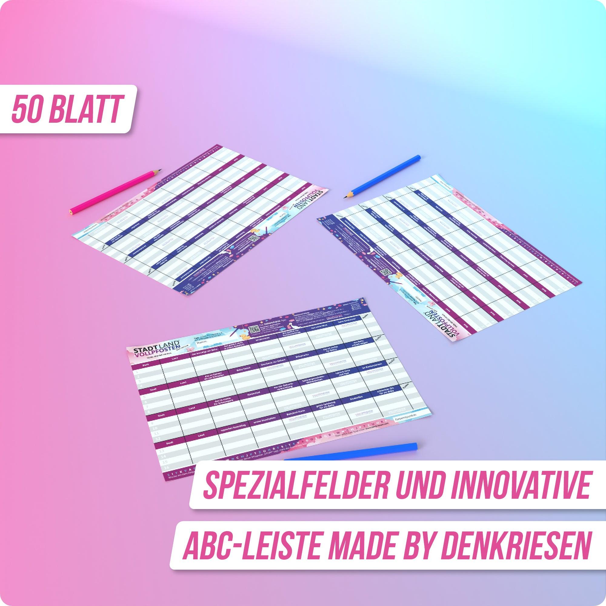 Produktbild Denkriesen - Stadt Land Vollpfosten® Baby Edition –"Volle Windel voraus."| A4 Spielblock 6 von 6