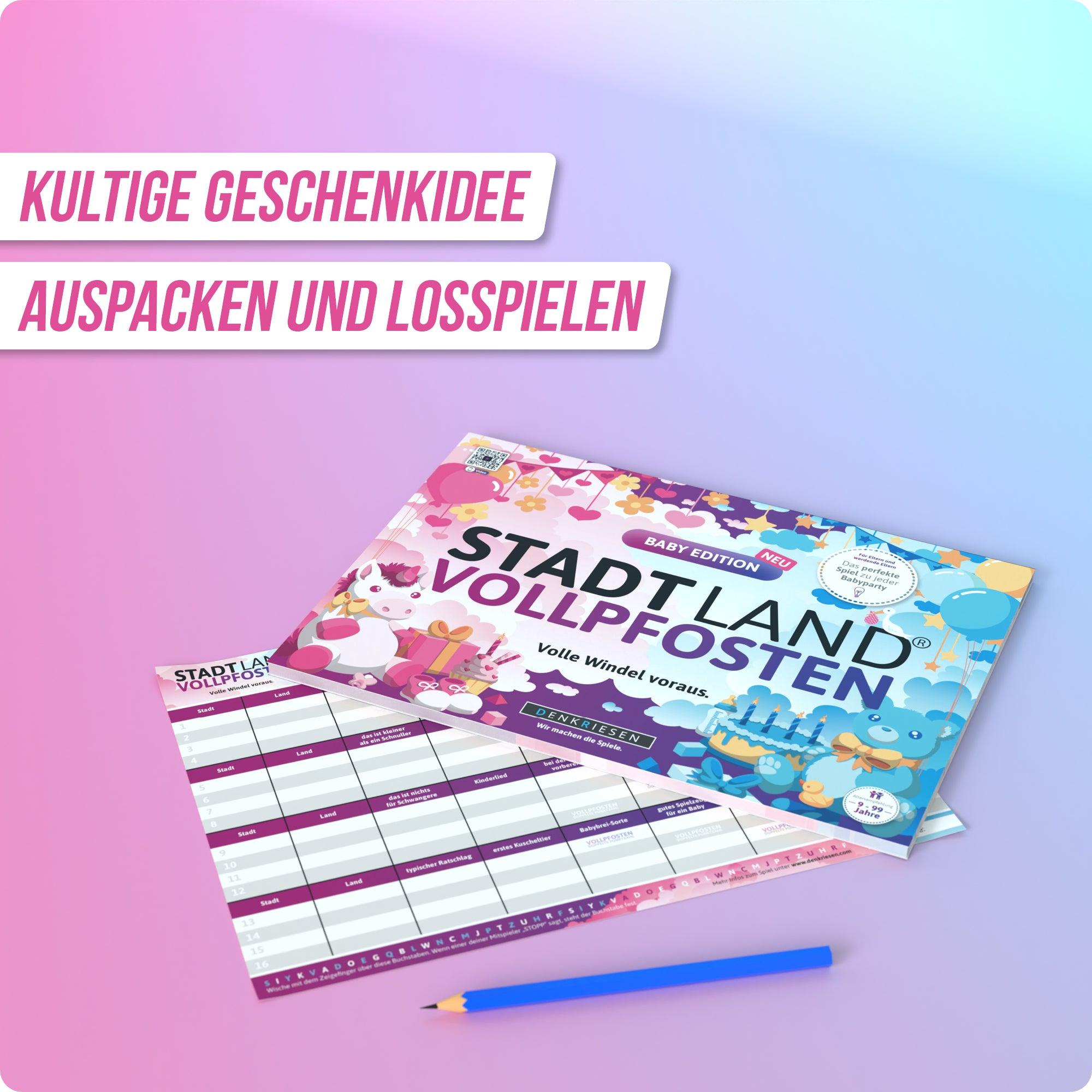Produktbild Denkriesen - Stadt Land Vollpfosten® Baby Edition –"Volle Windel voraus."| A4 Spielblock 2 von 6