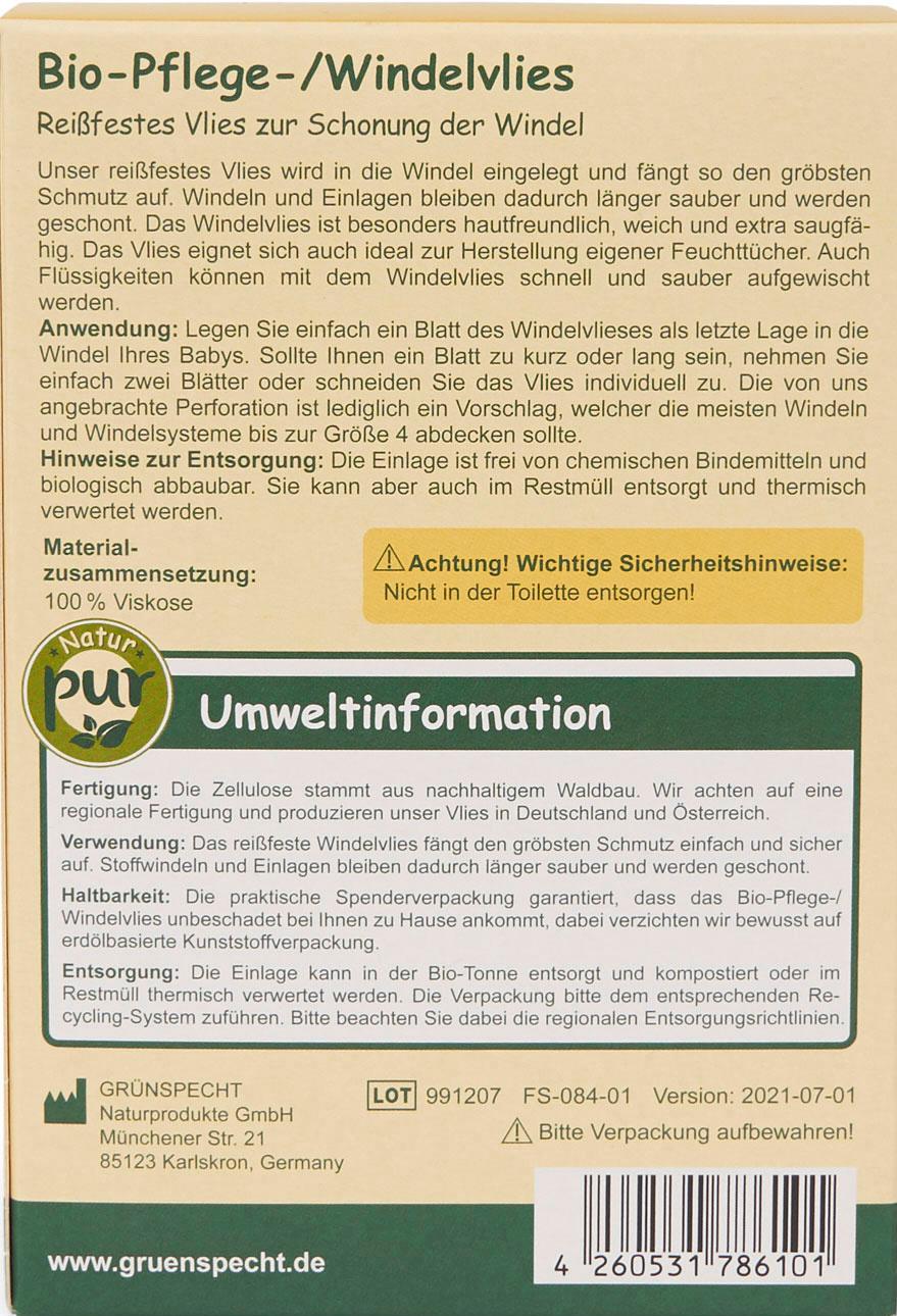 Produktbild Bio-Pflege-/Windelvlies  70 Blatt 2 von 2