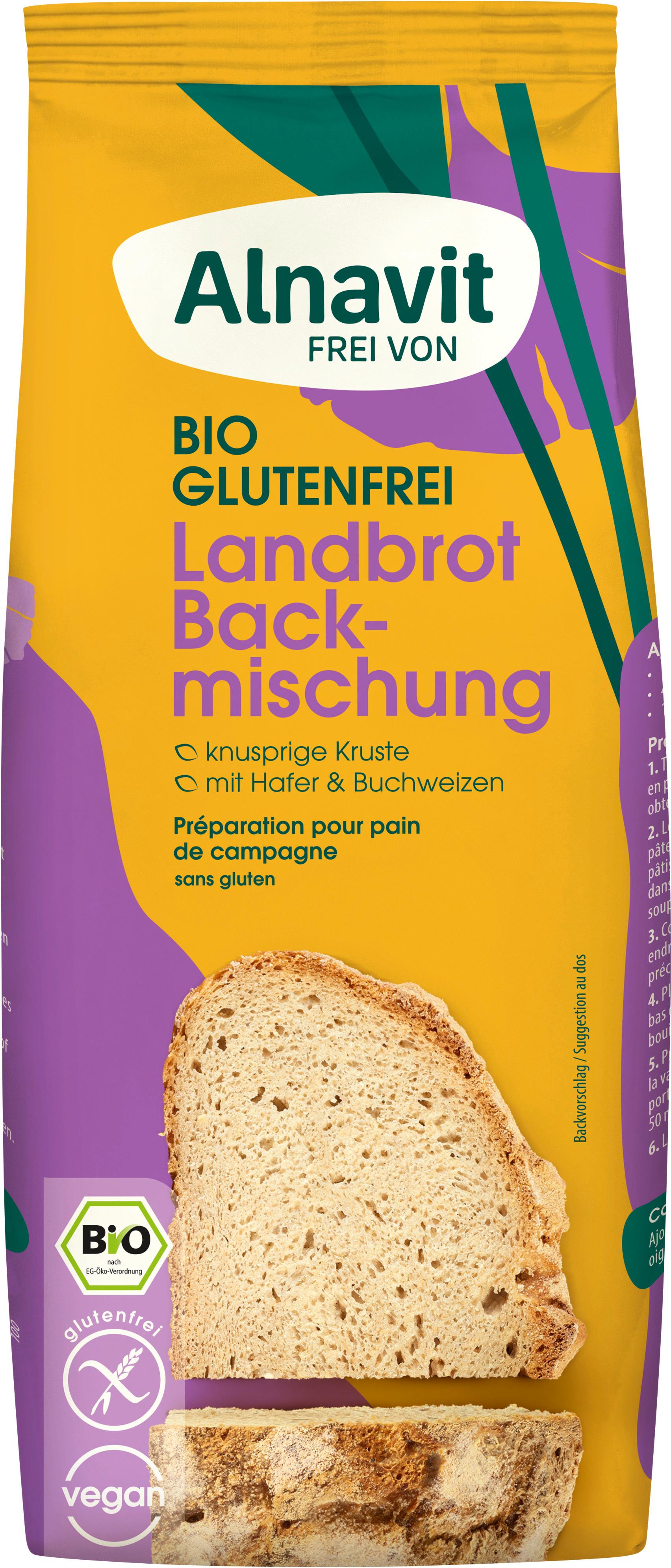 Alnavit Bio Landbrot Backmischung glutenfrei