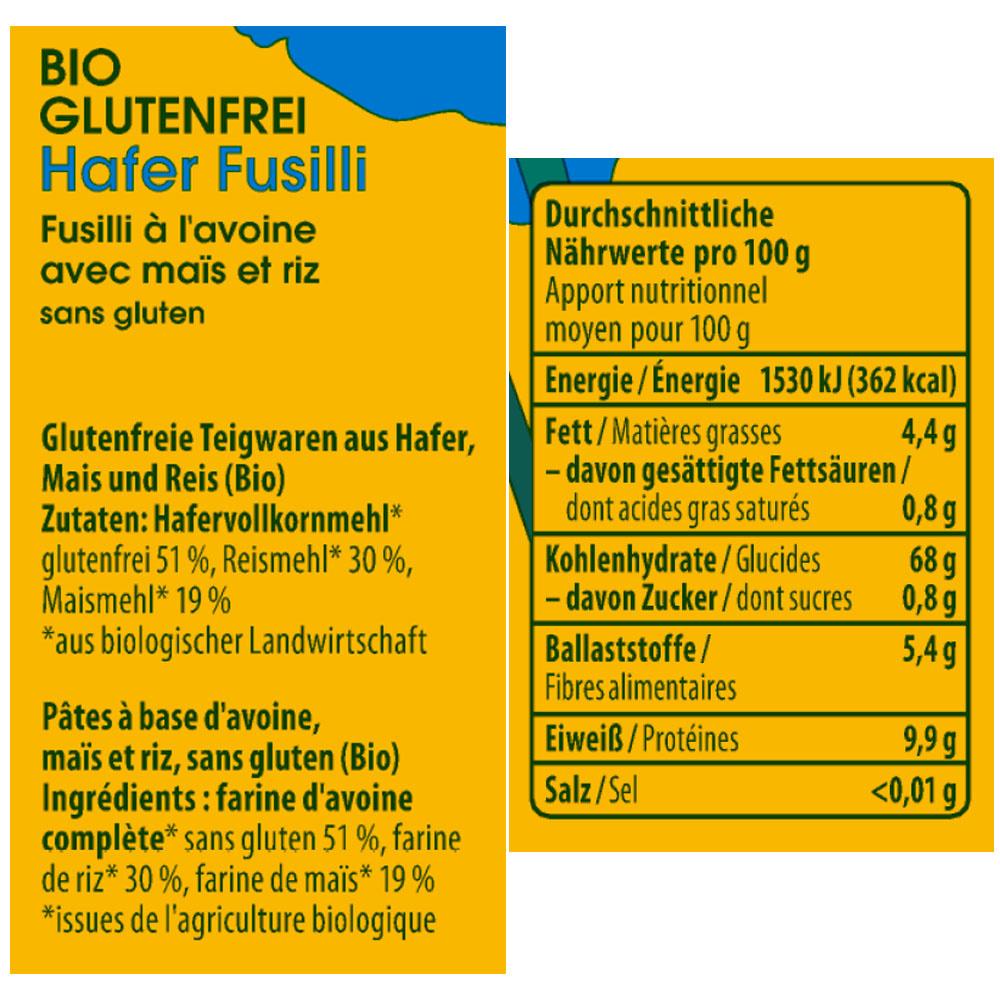 Produktbild Alnavit Bio Hafer Fusilli glutenfrei 2 von 2