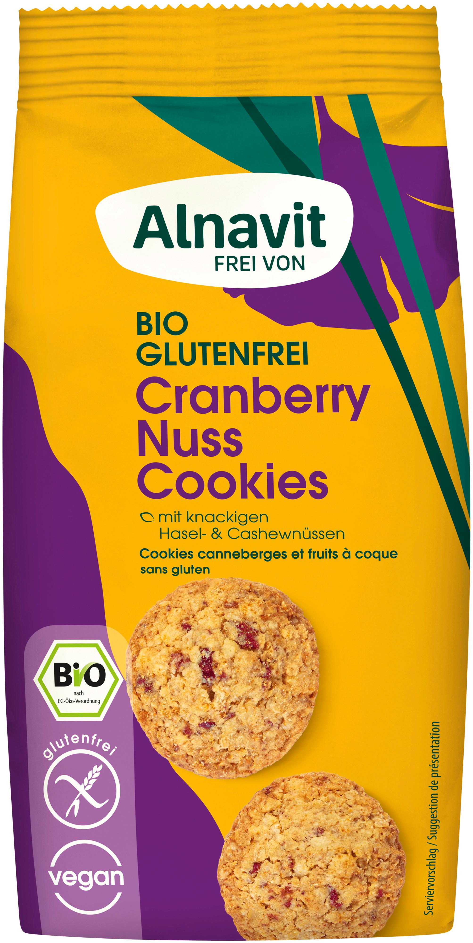 Alnavit Bio Cranberry Nuss Cookies glutenfrei