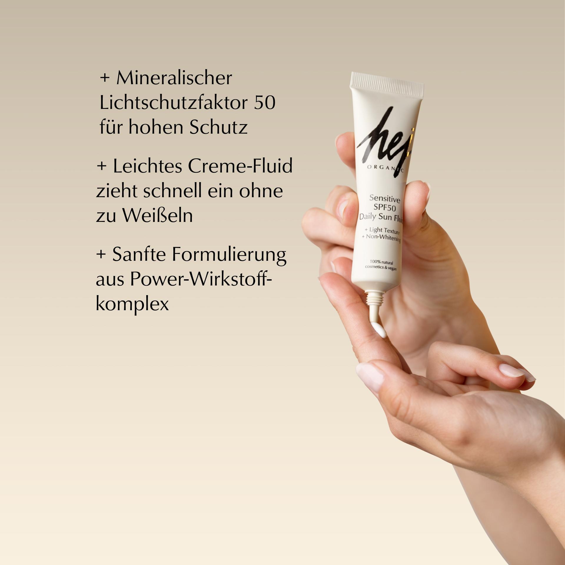 Produktbild HEJ ORGANIC Sensitive Daily Sun Fluid LSF 50 6 von 8