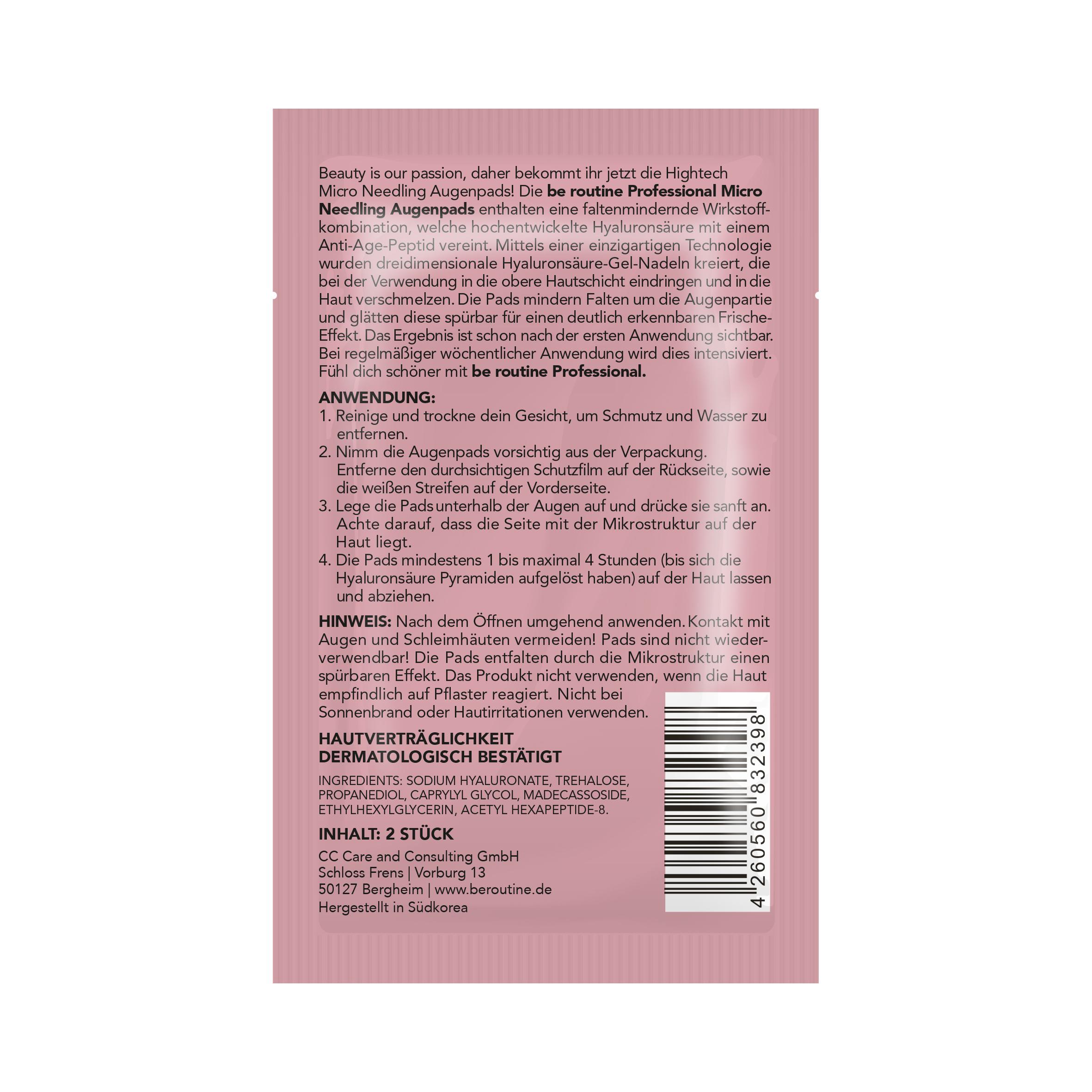 Produktbild be routine Micro Needling Augenpads 2 von 3