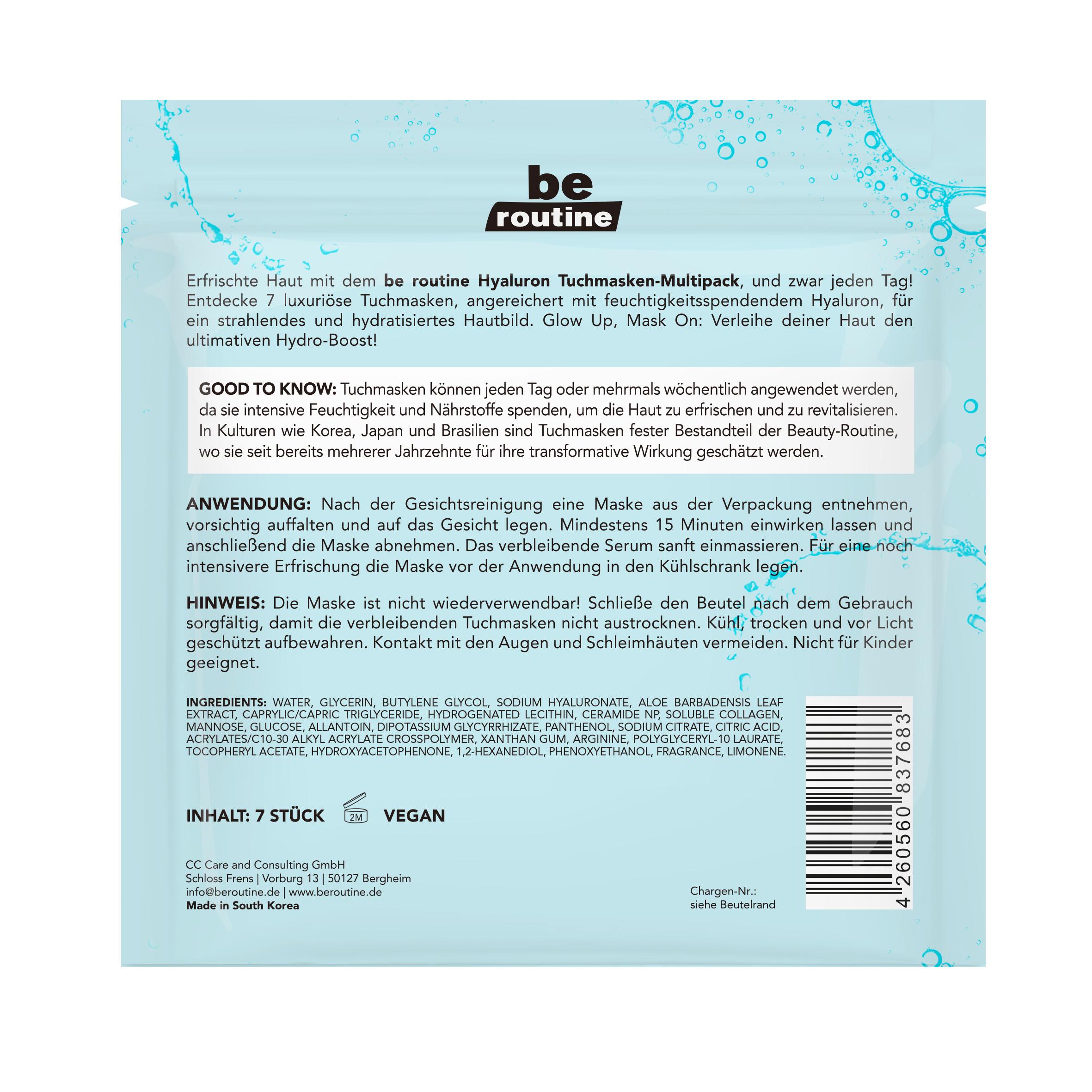 Produktbild be routine Tuchmasken Hyaluron 2 von 3